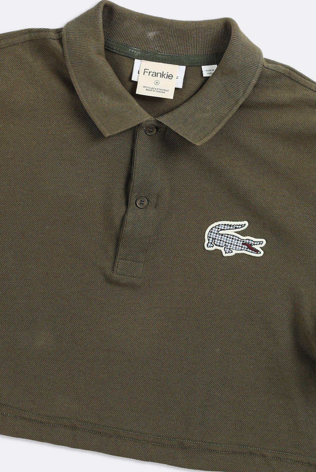 Rework Lacoste Collared Crop Tee - M-TOPS-lacoste-Frankie Collective Rare Vintage Streetwear Reworks