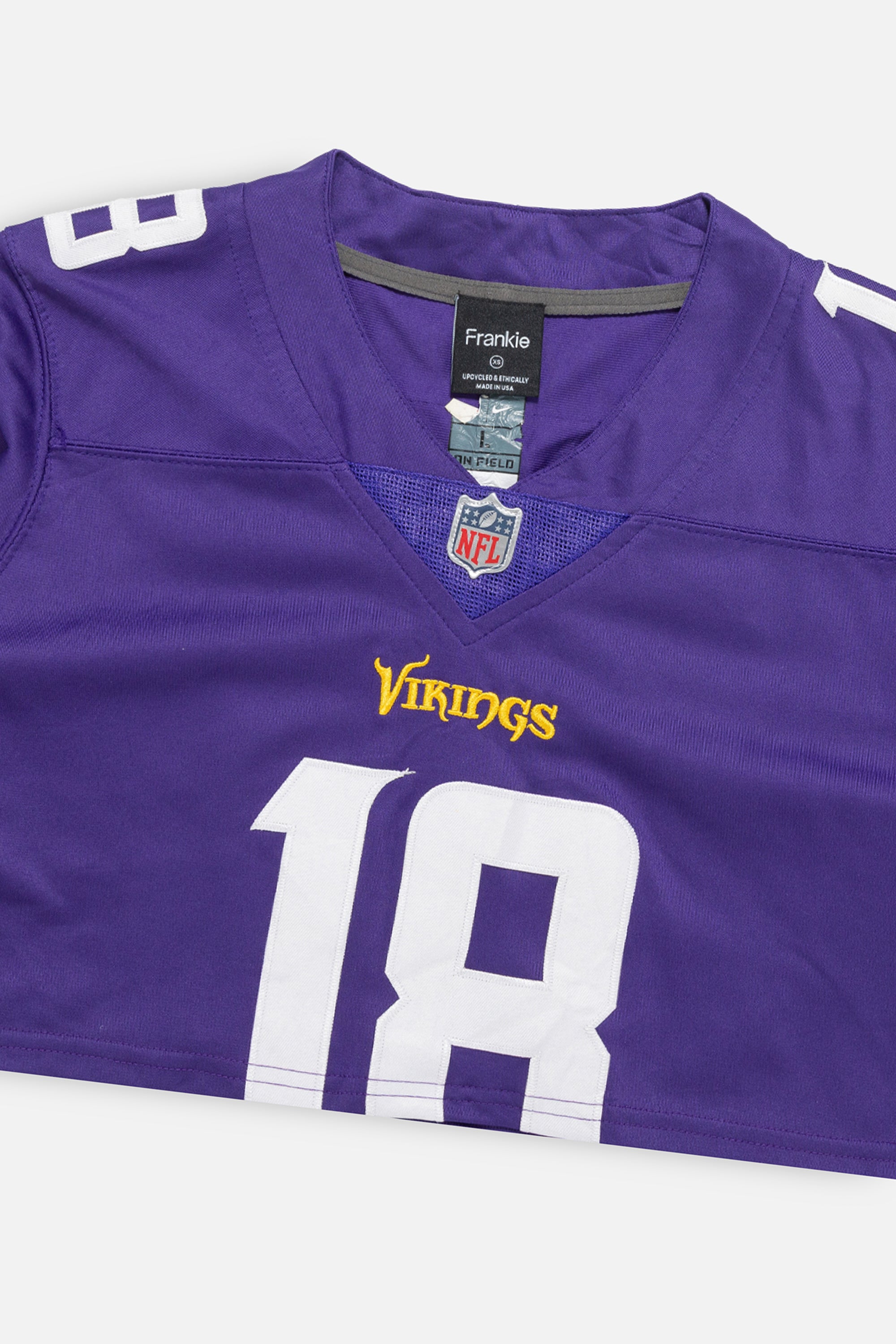 Rework Minnesota Vikings Crop Jersey-NFL-Frankie Collective-Rework-Vintage-Streetwear