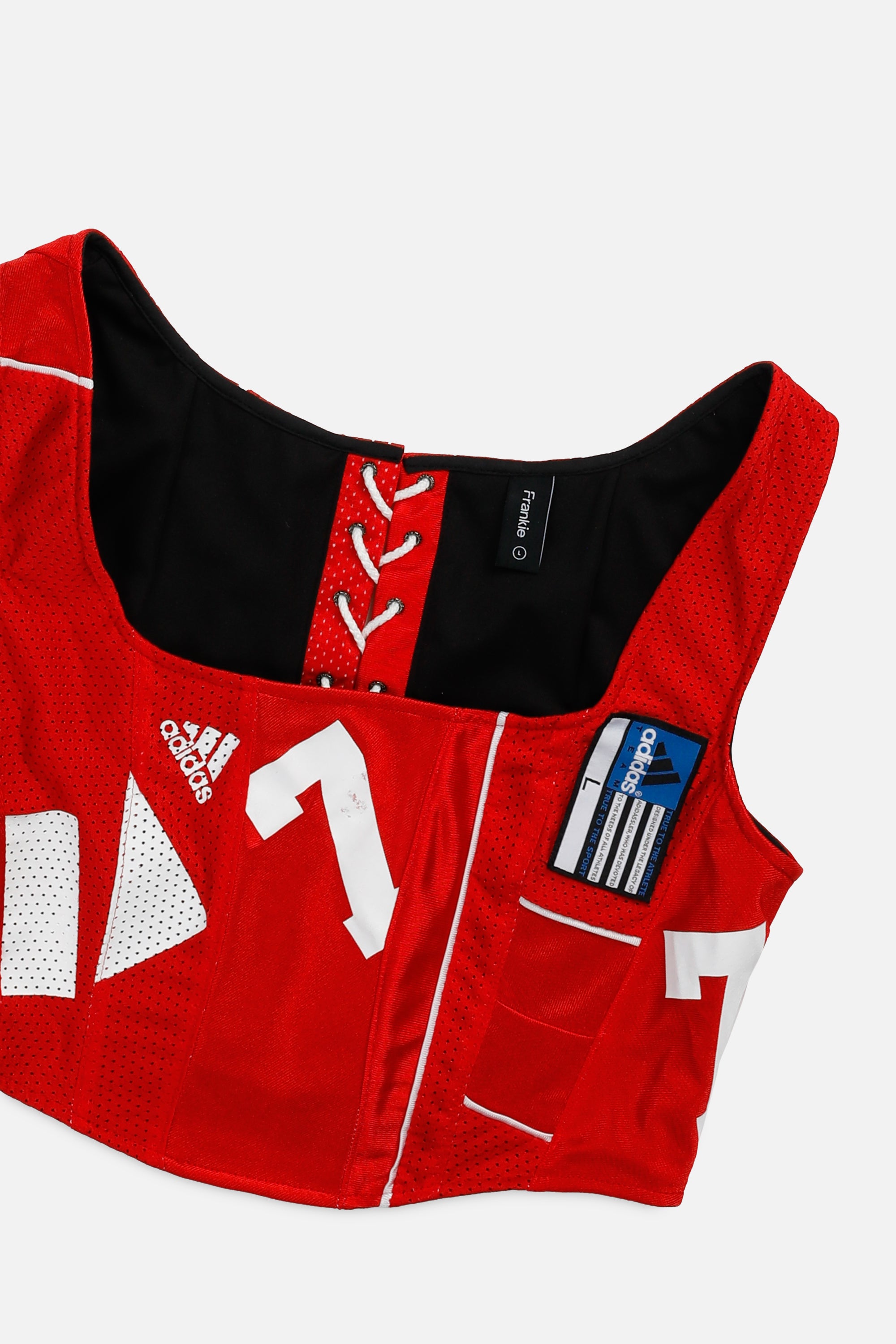 Rework Nebraska Cornhuskers NCAA Corset - L-TOPS-NCAA-L-Frankie Collective Rare Vintage Streetwear Reworks