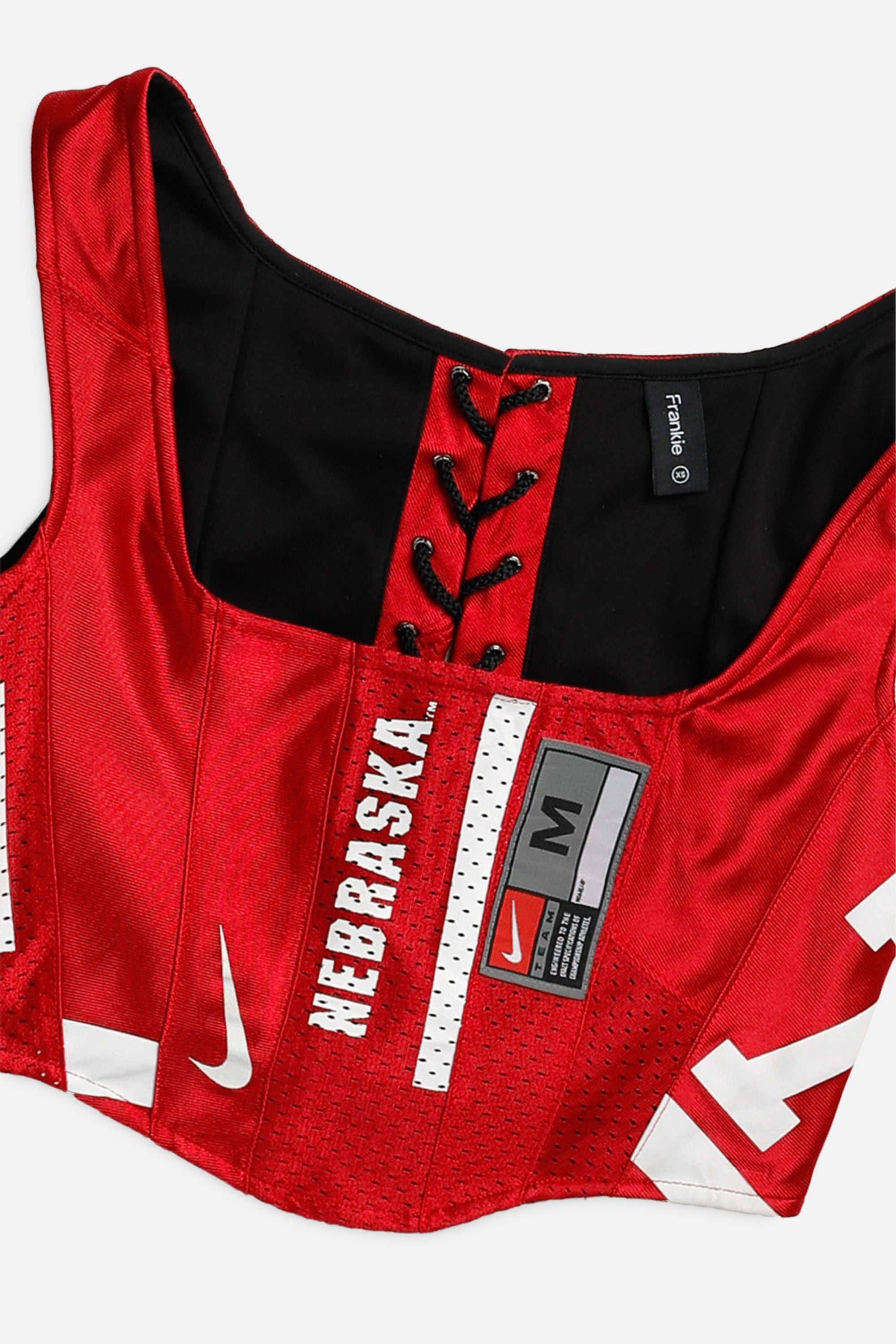 Rework Nebraska Cornhuskers NCAA Corset - XS-TOPS-NCAA-XS-Frankie Collective Rare Vintage Streetwear Reworks
