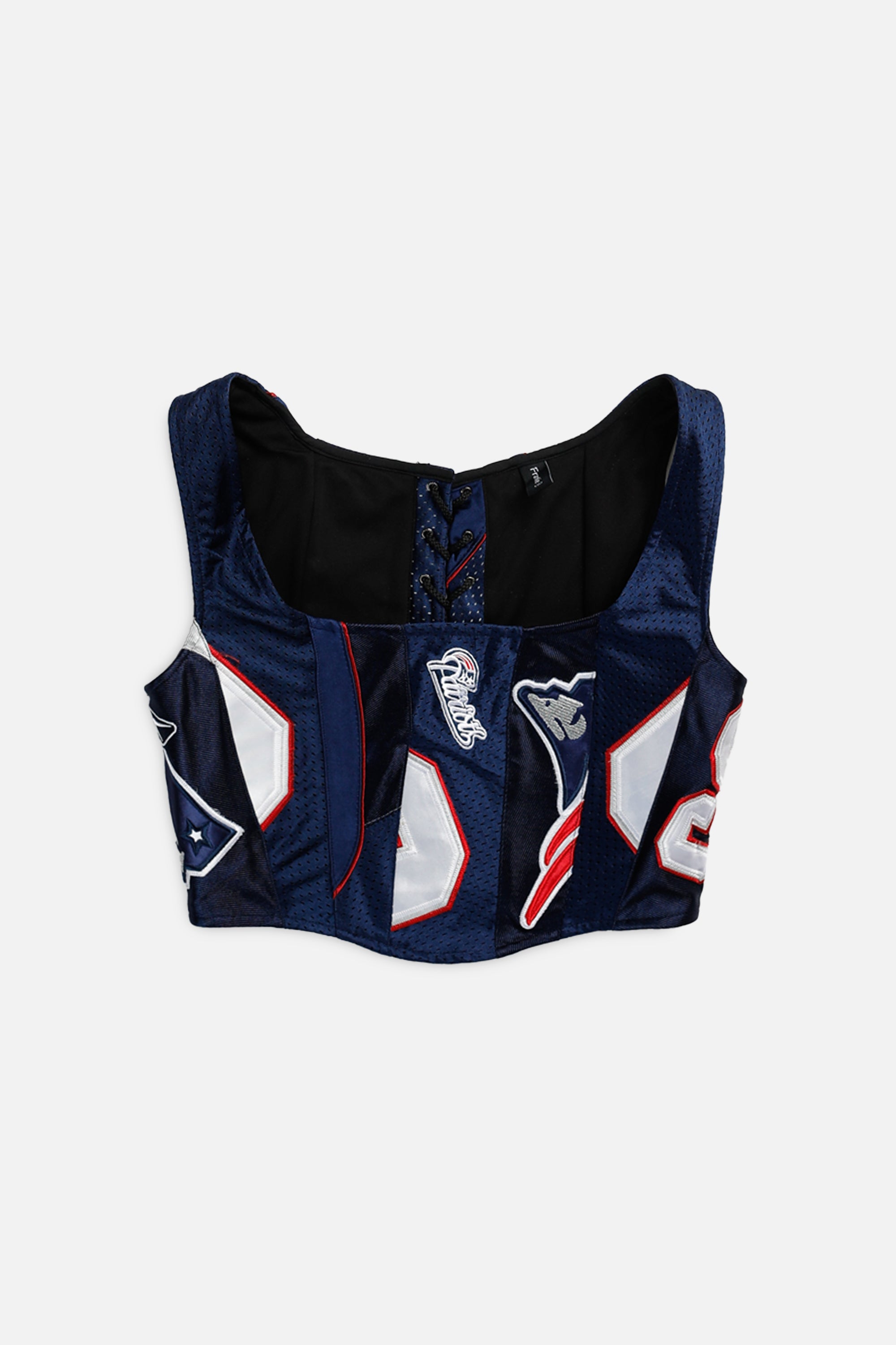 Rework New England Patriots NFL Corset - M-TOPS-NFL-M-Frankie Collective Rare Vintage Streetwear Reworks