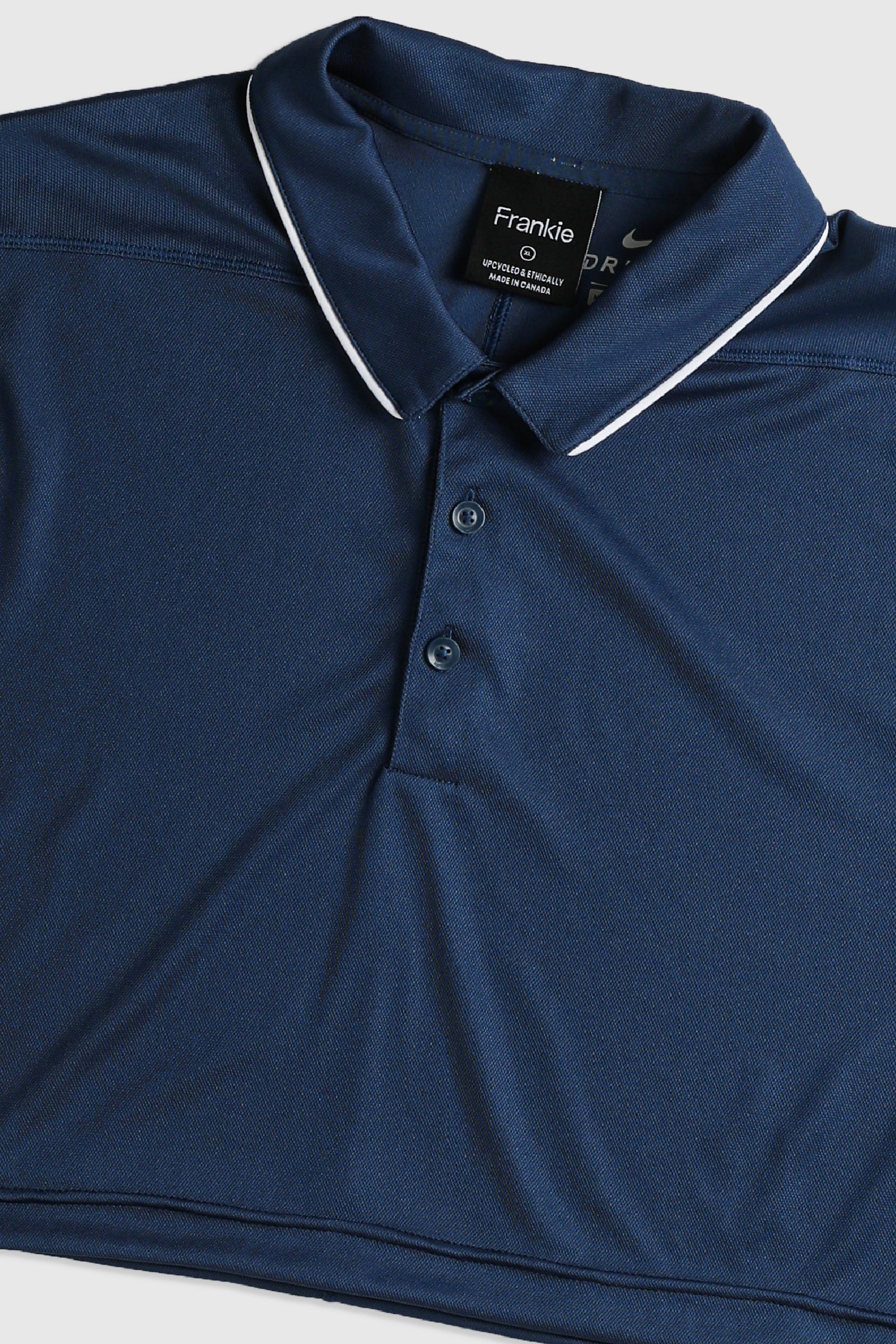 Rework Nike Crop Athletic Collared Tee - XL-TOPS-Nike-Frankie Collective Rare Vintage Streetwear Reworks