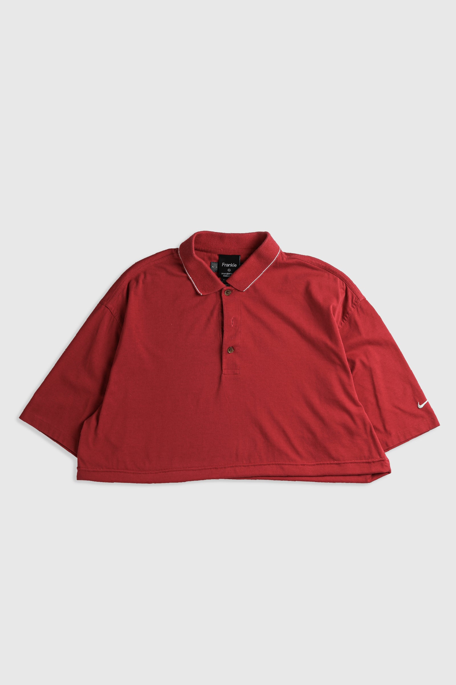 Rework Nike Crop Collared Tee - XL-TOPS-Nike-Frankie Collective Rare Vintage Streetwear Reworks