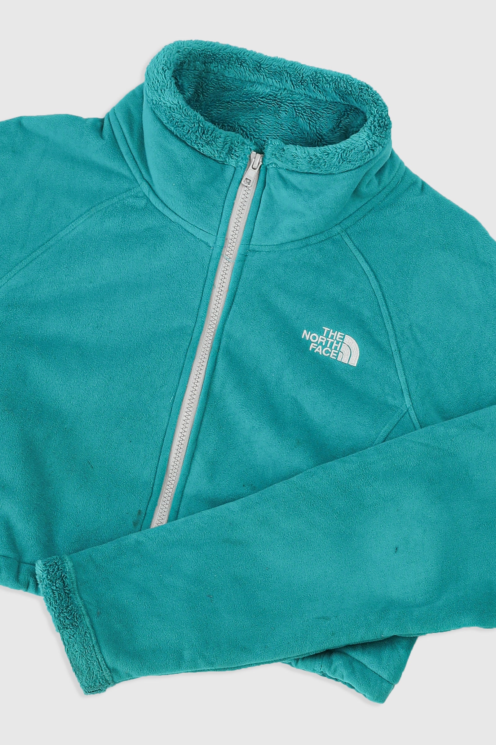 Rework North Face Crop Fleece Jacket - L-SWEATERS-North Face-Frankie Collective Rare Vintage Streetwear Reworks