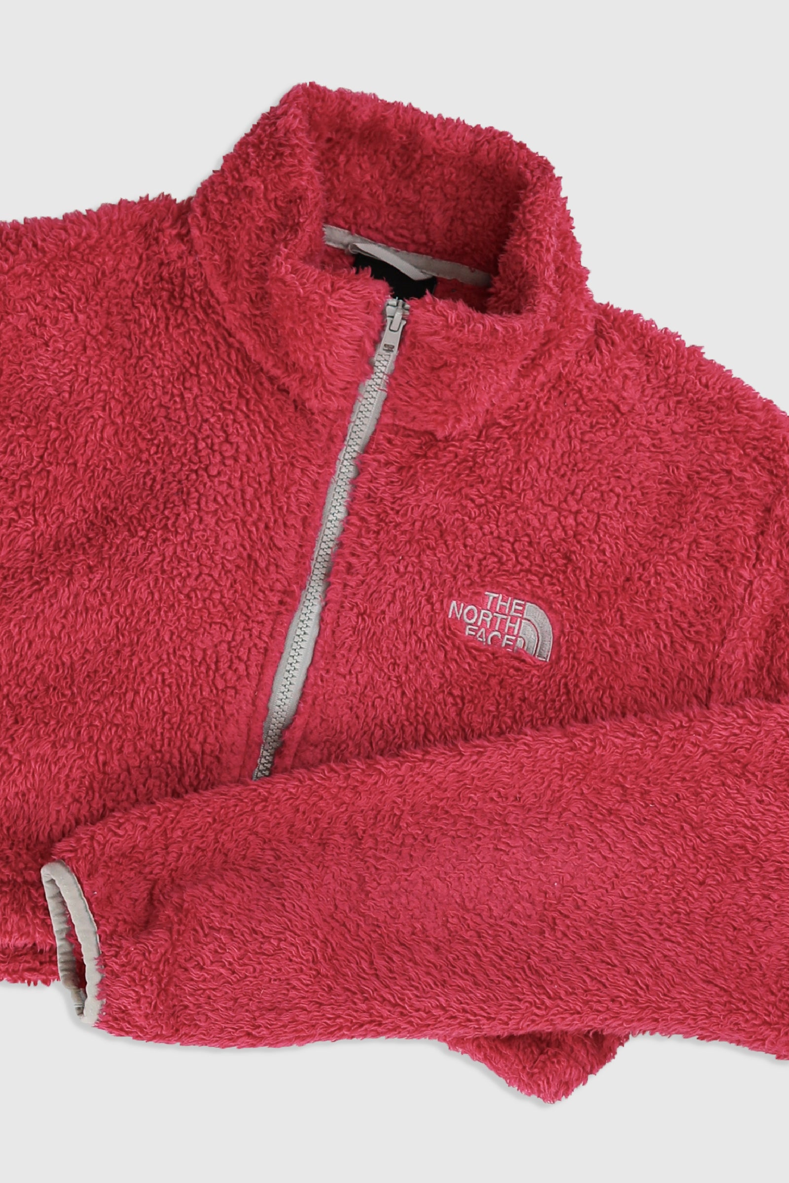 Rework North Face Crop Fleece Jacket - M-SWEATERS-North Face-Frankie Collective Rare Vintage Streetwear Reworks