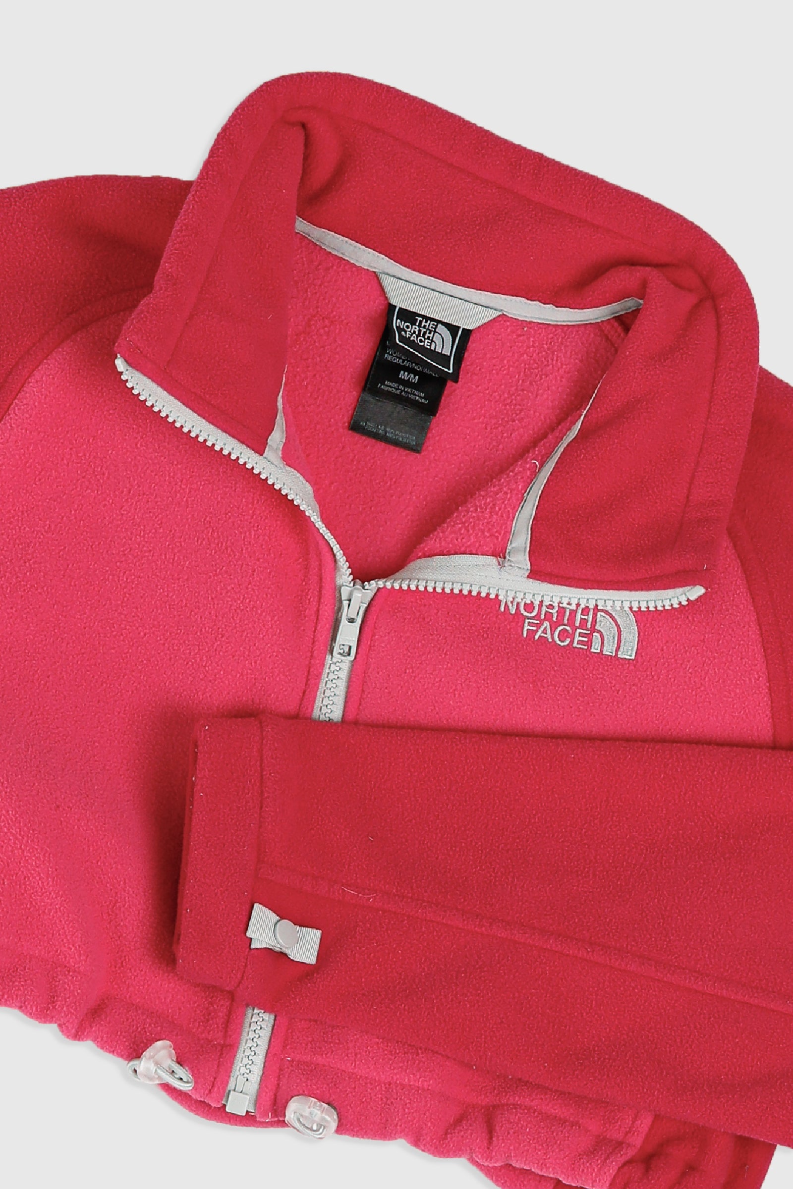 Rework North Face Crop Fleece Jacket - M-SWEATERS-North Face-Frankie Collective Rare Vintage Streetwear Reworks