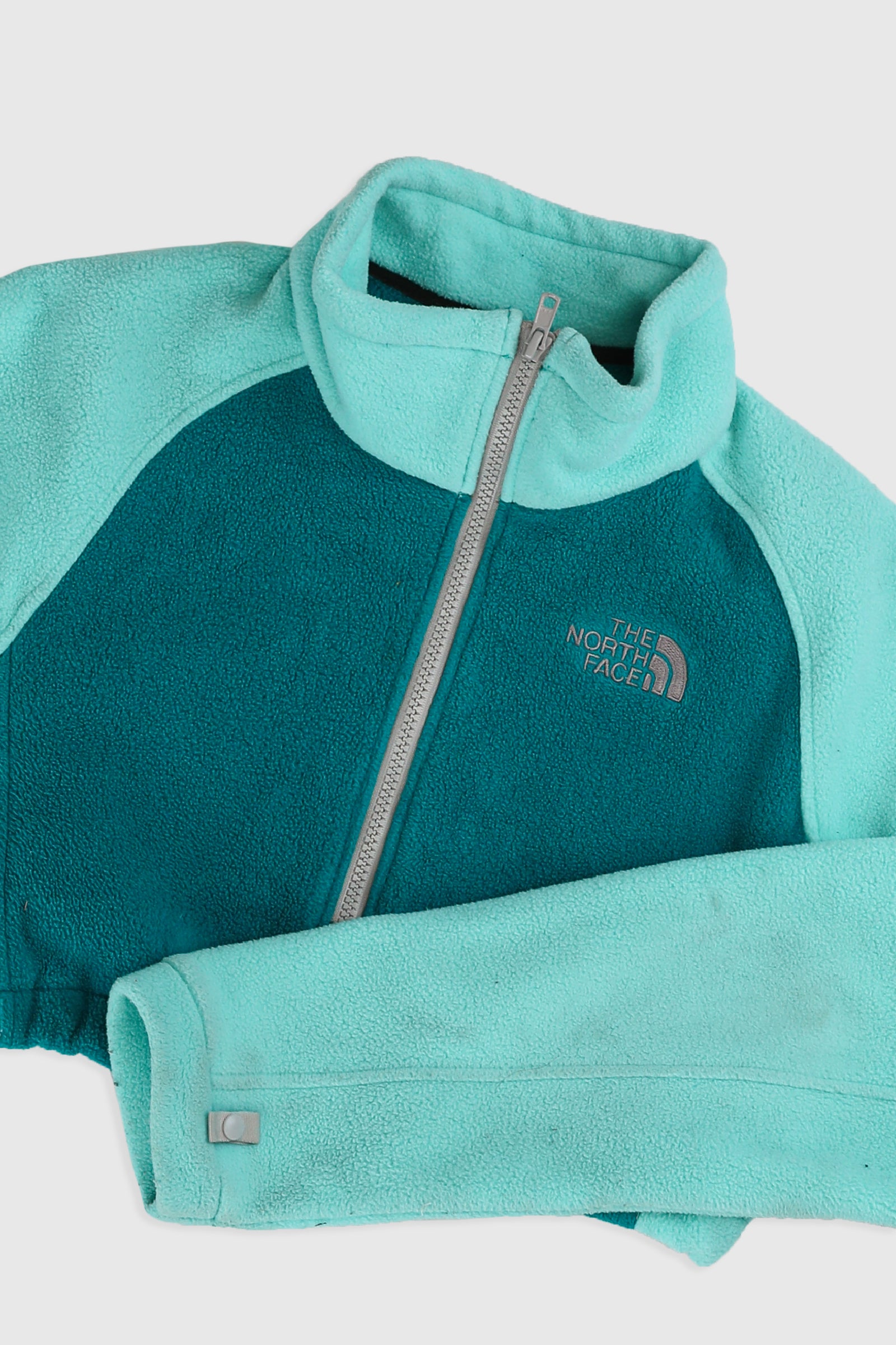 Rework North Face Crop Fleece Jacket - M-SWEATERS-North Face-Frankie Collective Rare Vintage Streetwear Reworks