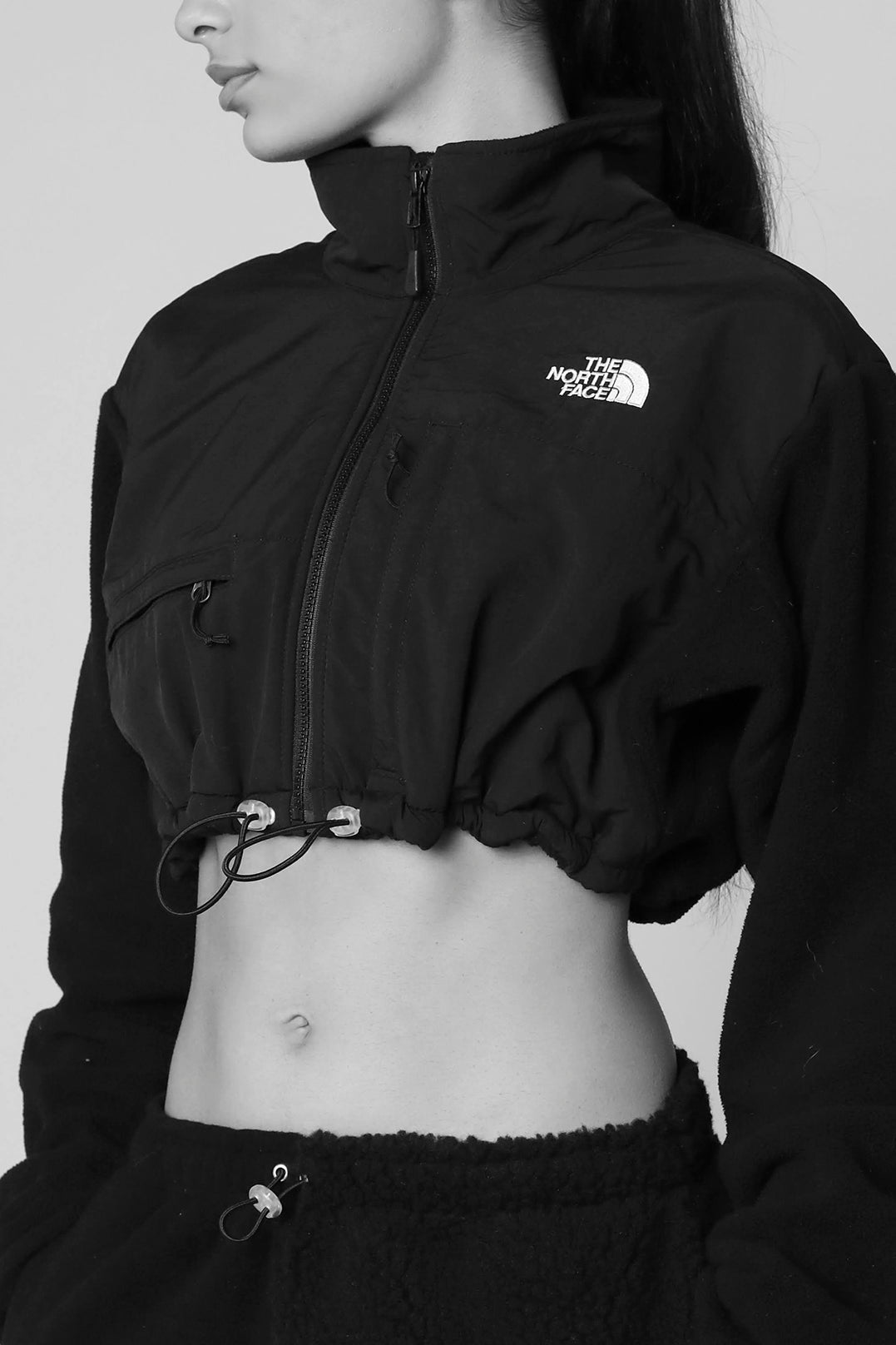 Rework North Face Crop Fleece Jacket - M-SWEATERS-North Face-Frankie Collective Rare Vintage Streetwear Reworks