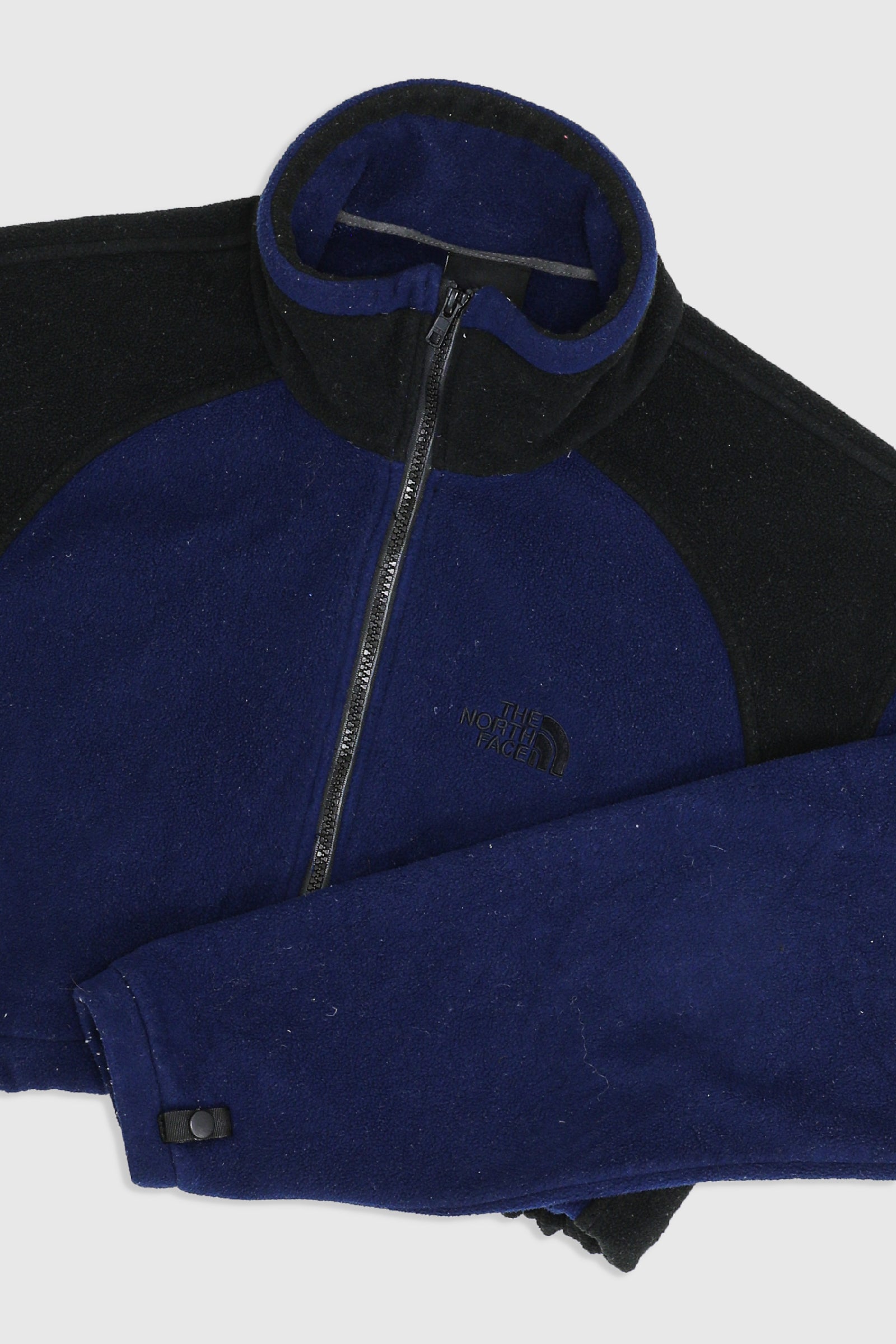 Rework North Face Crop Fleece Jacket - XL-SWEATERS-North Face-Frankie Collective Rare Vintage Streetwear Reworks