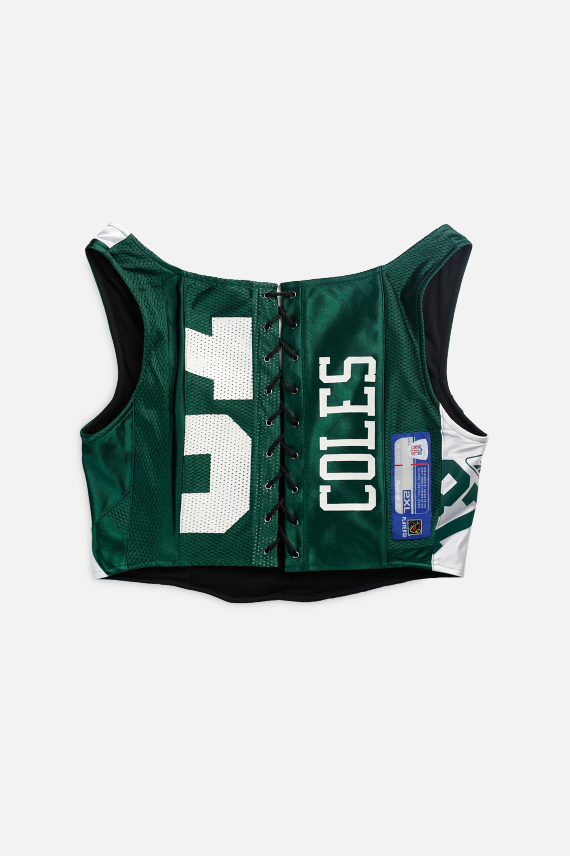 Rework NY Jets NFL Corset - XL-TOPS-NFL-XL-Frankie Collective Rare Vintage Streetwear Reworks