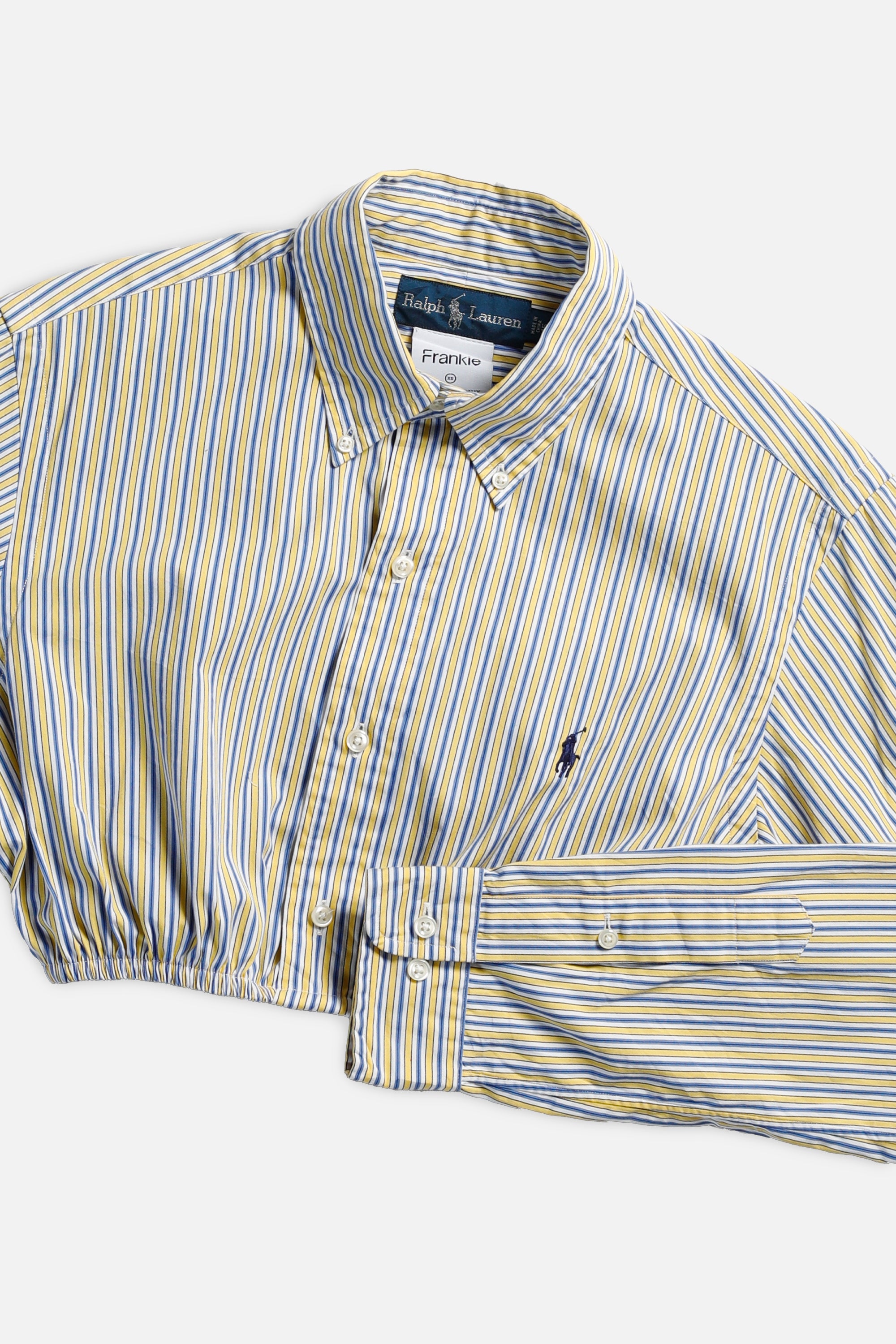 Rework Oxford Cinch Crop Shirt - XS-TOPS-vendor-unknown-Frankie Collective