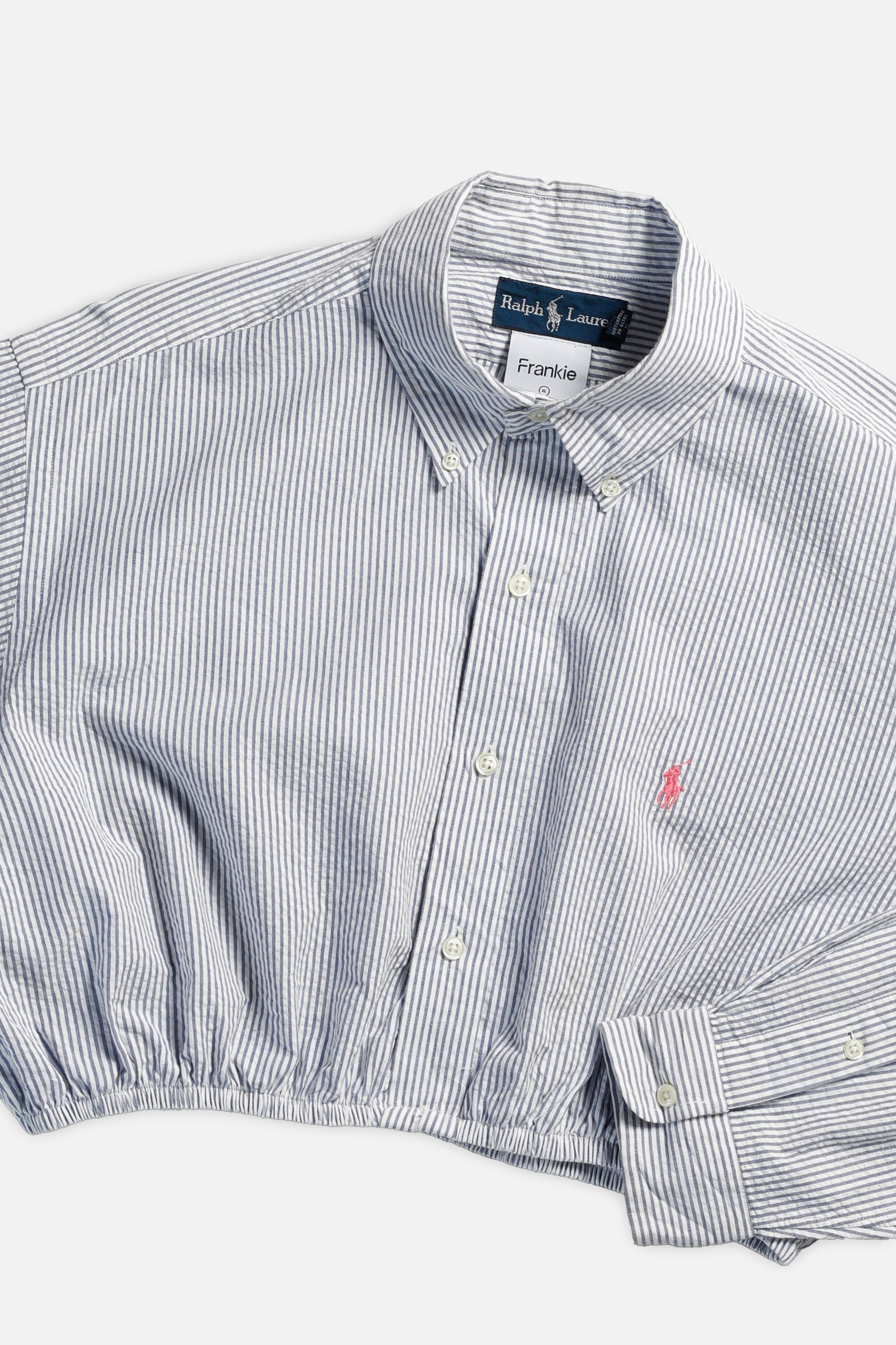 Rework Oxford Cinch Crop Shirt - XL-TOPS-Polo-Frankie Collective