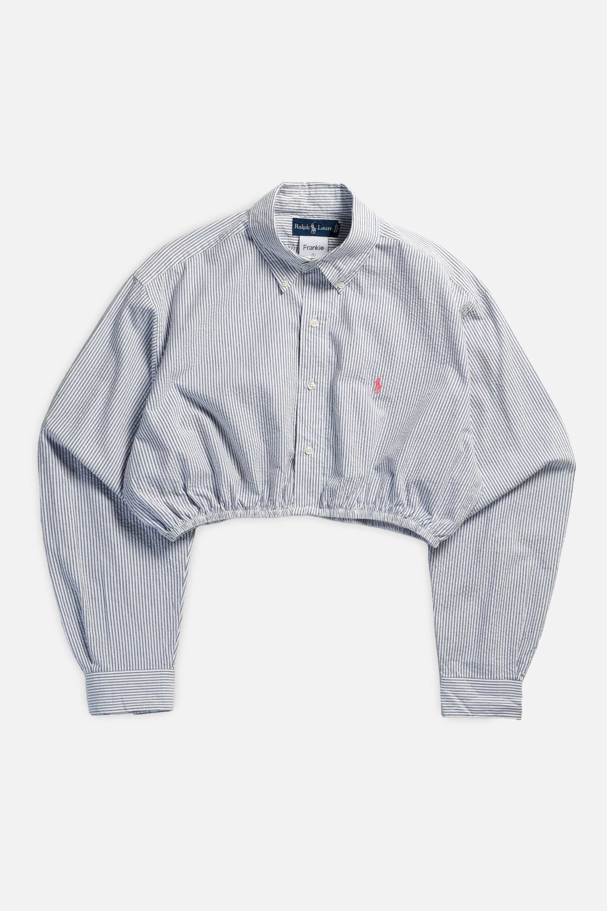 Rework Oxford Cinch Crop Shirt - XL-TOPS-Polo-Frankie Collective