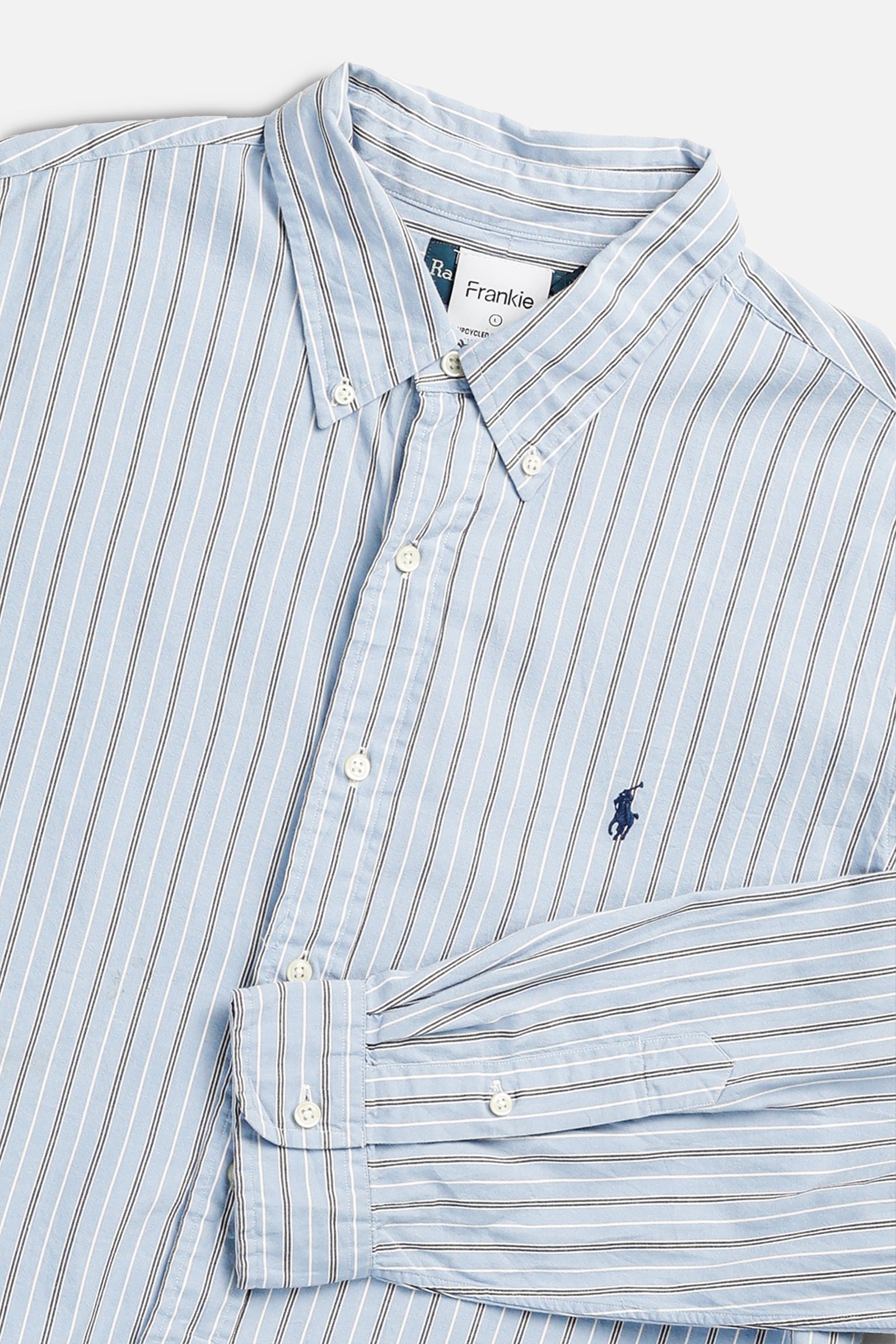 Rework Oxford Crop Shirt - L-TOPS-vendor-unknown-L-Frankie Collective Rare Vintage Streetwear Reworks