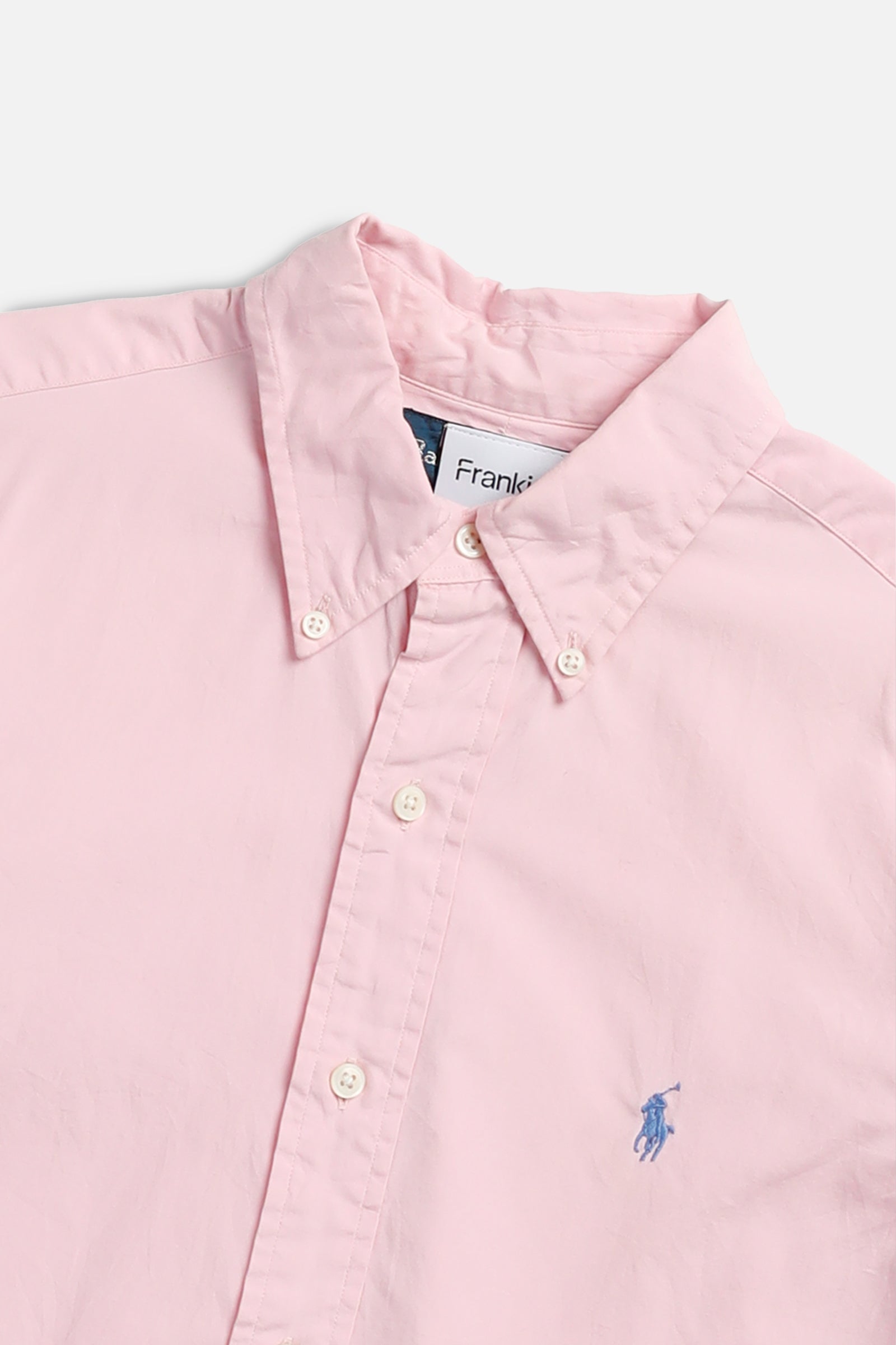 Rework Oxford Crop Shirt - XS-TOPS-vendor-unknown-XS-Frankie Collective Rare Vintage Streetwear Reworks