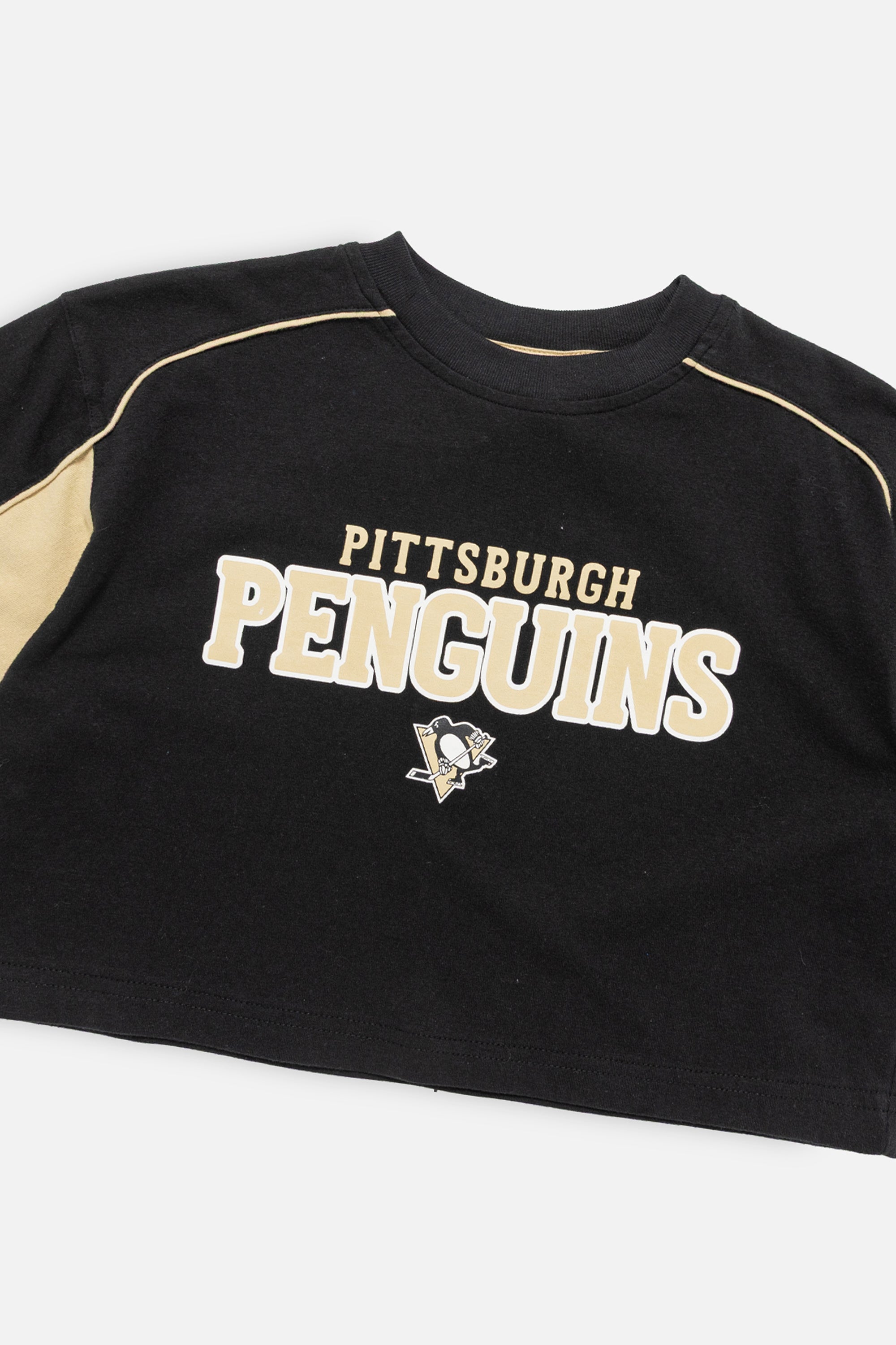 Rework Pittsburgh Penguins Crop Tee-NHL-Frankie Collective-Rework-Vintage-Streetwear