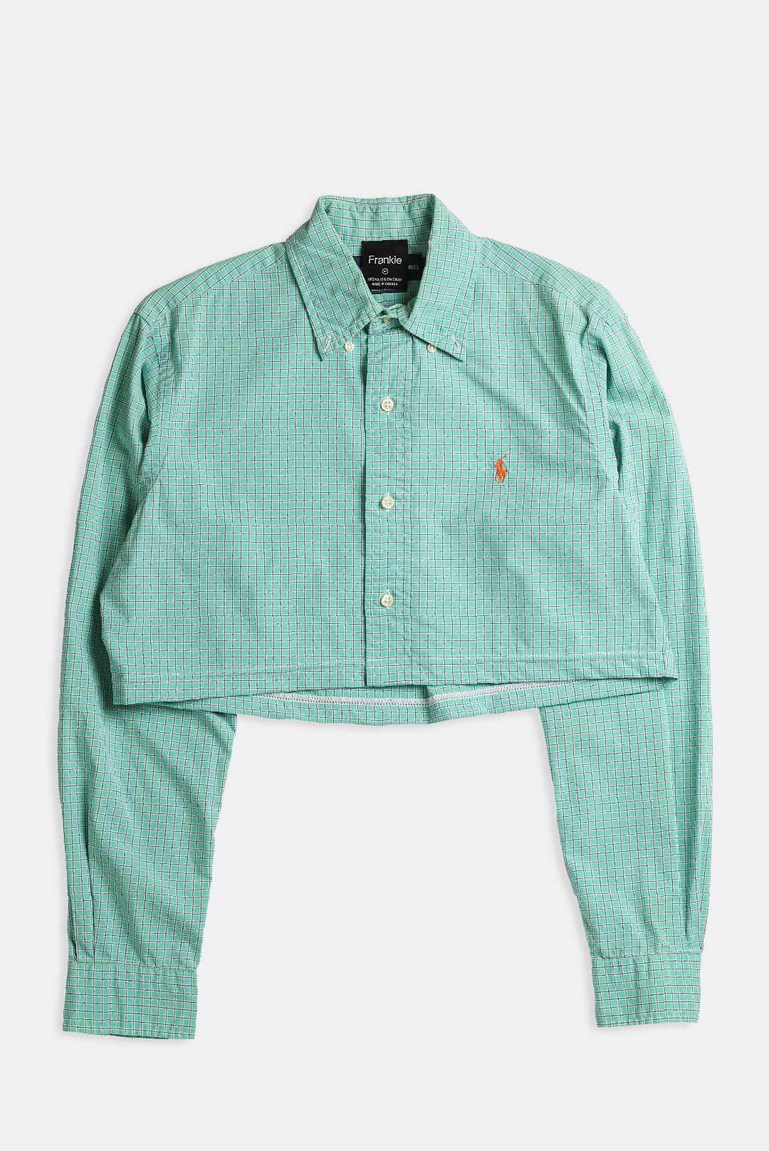 Rework Polo Oxford Crop Shirt - M-TOPS-Polo-Frankie Collective