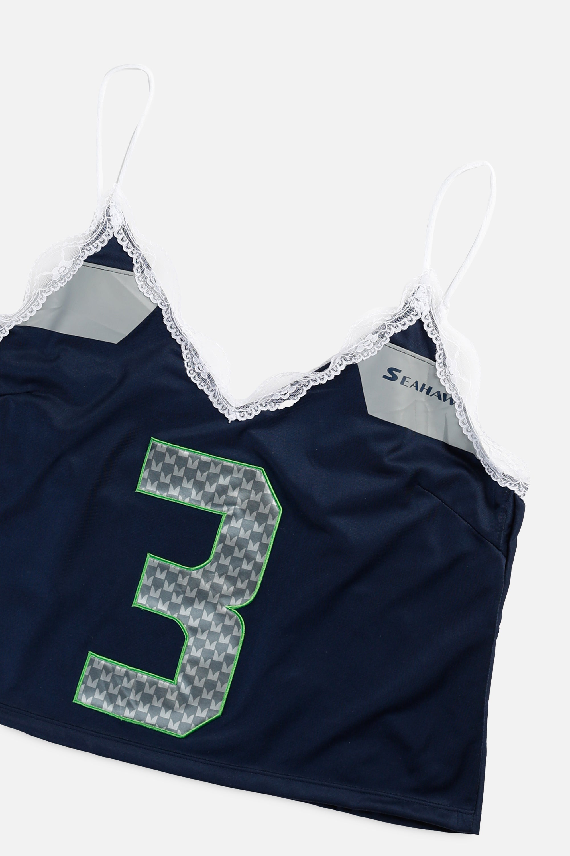 Rework Seattle Seahawks NFL Lace Tank - XL-TOPS-NFL-XL-Frankie Collective Rare Vintage Streetwear Reworks