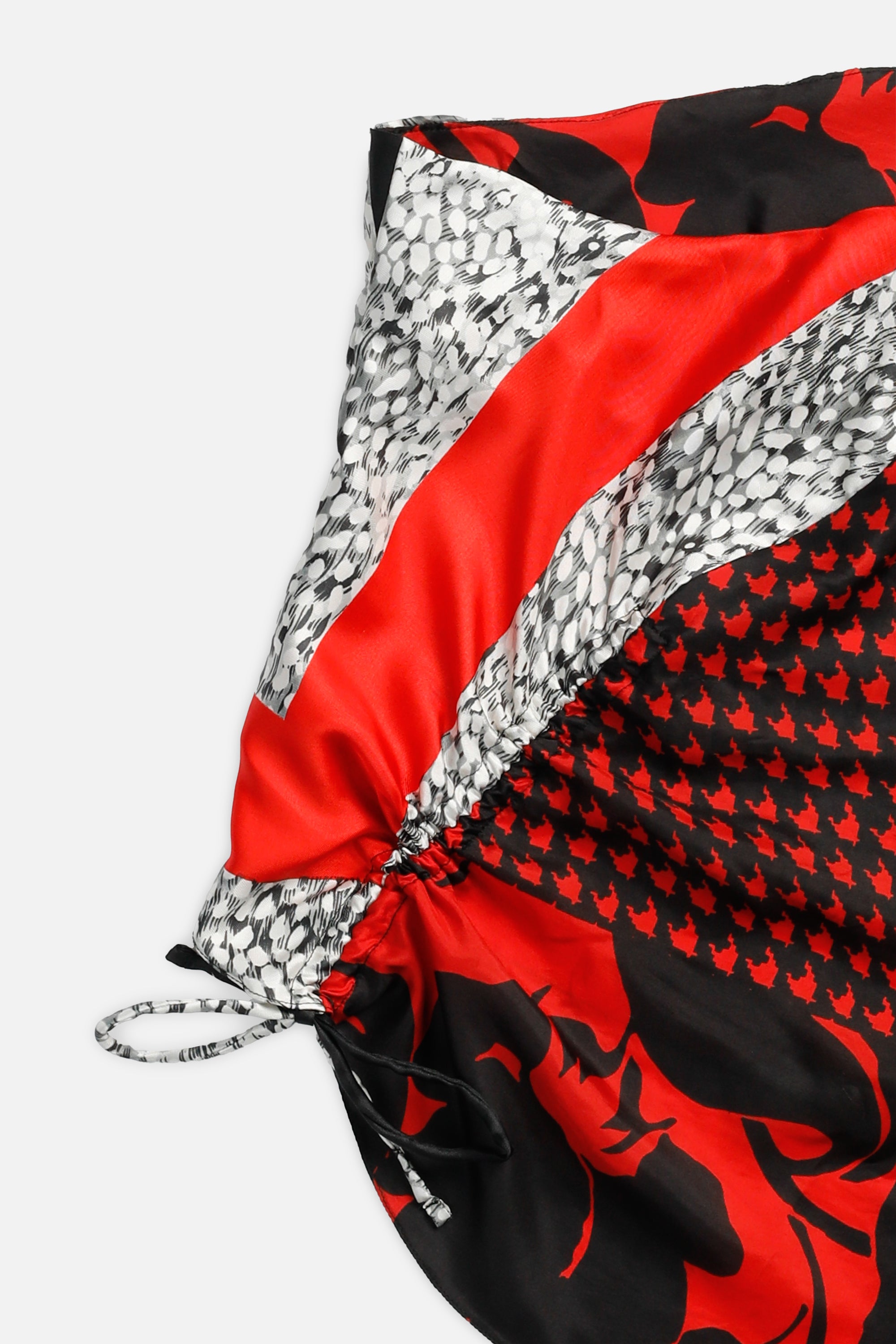 Rework Silk Scarf Ruche Tank - XXL-TOPS-vendor-unknown-XXL-Frankie Collective Rare Vintage Streetwear Reworks