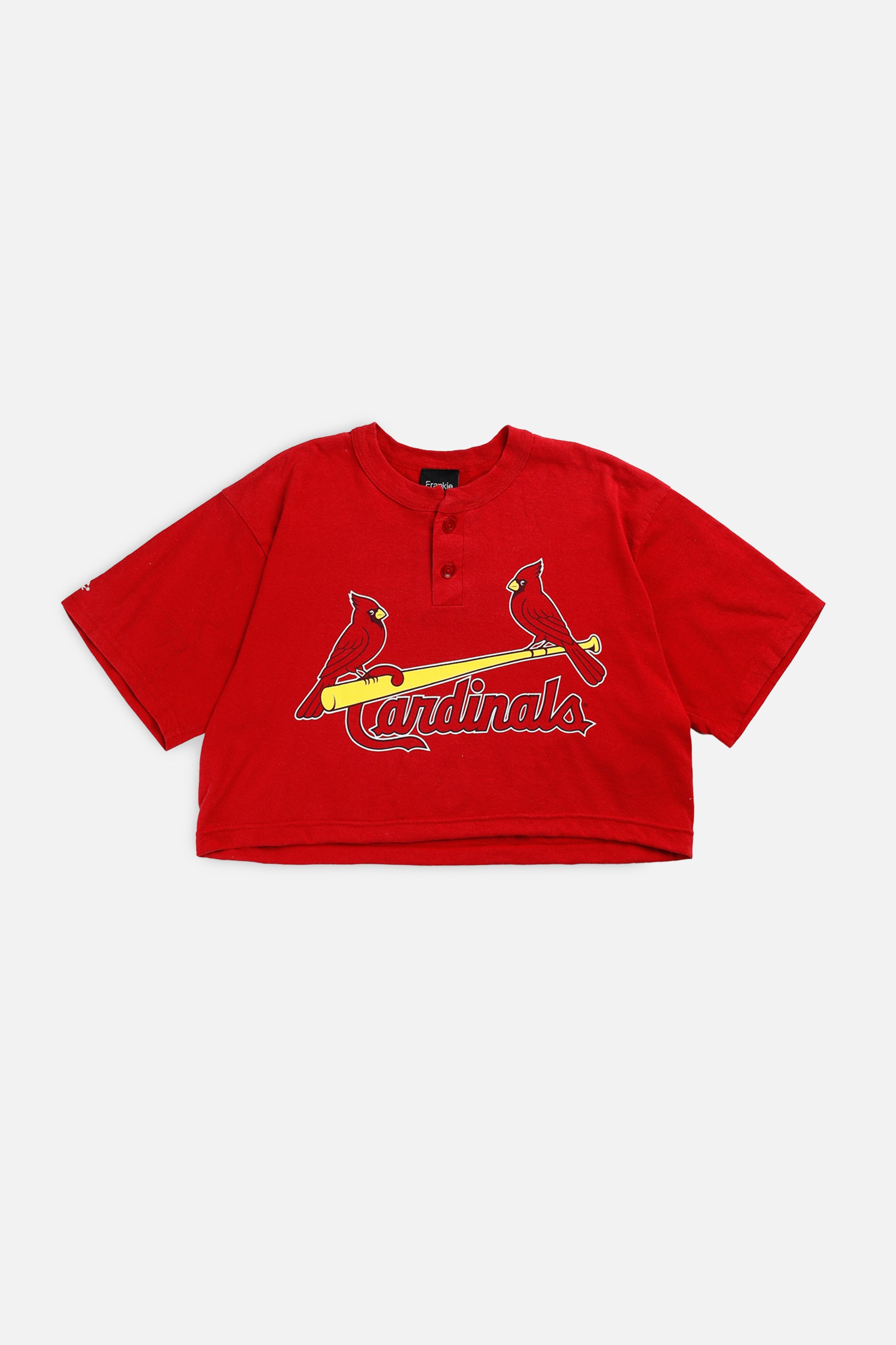 Rework St. Louis Cardinals MLB Crop Tee - M-TOPS-MLB-M-Frankie Collective Rare Vintage Streetwear Reworks