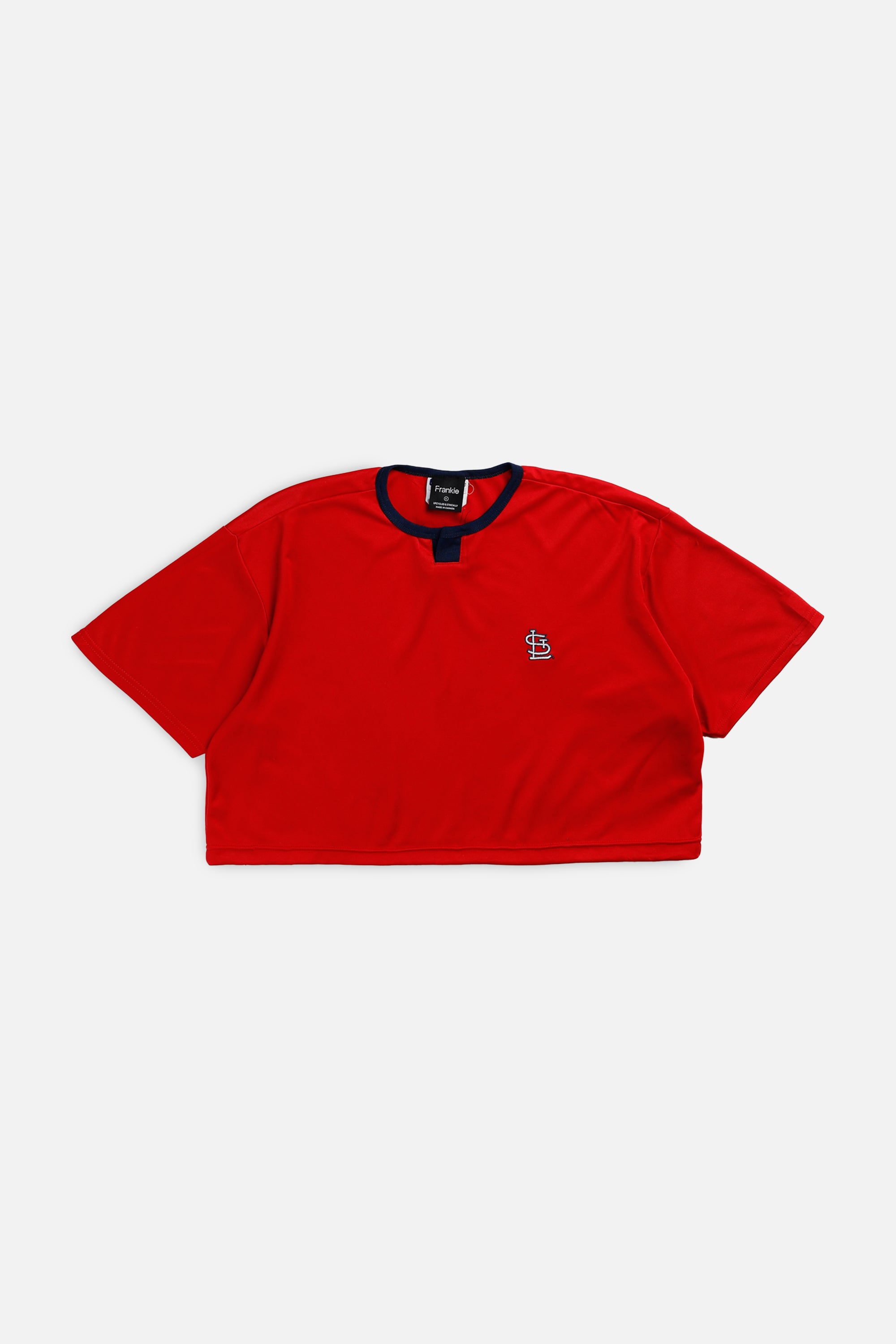 Rework St. Louis Cardinals MLB Crop Tee - XL-TOPS-MLB-XL-Frankie Collective Rare Vintage Streetwear Reworks