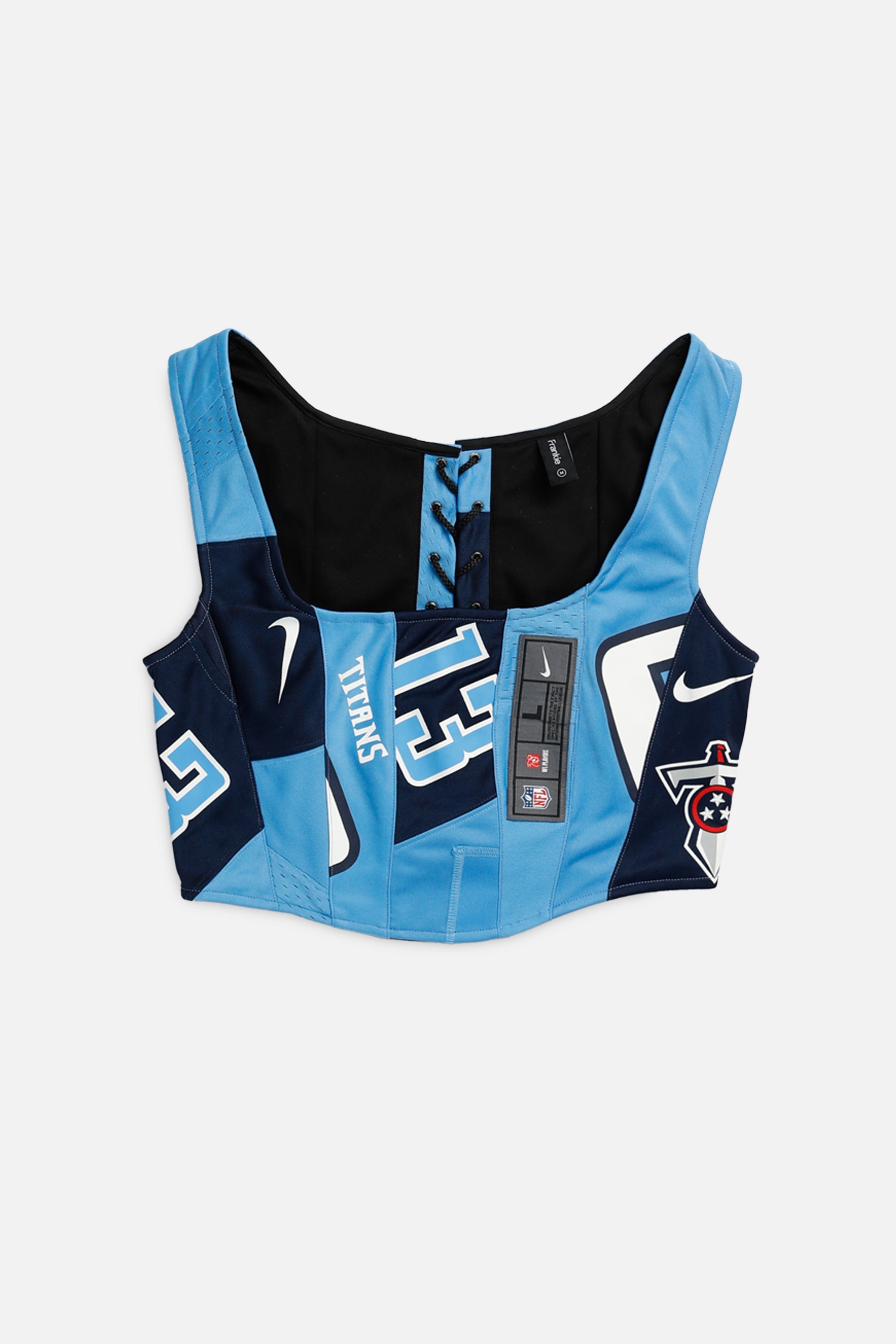 Rework Tennessee Titans NFL Corset - M-TOPS-NFL-M-Frankie Collective Rare Vintage Streetwear Reworks