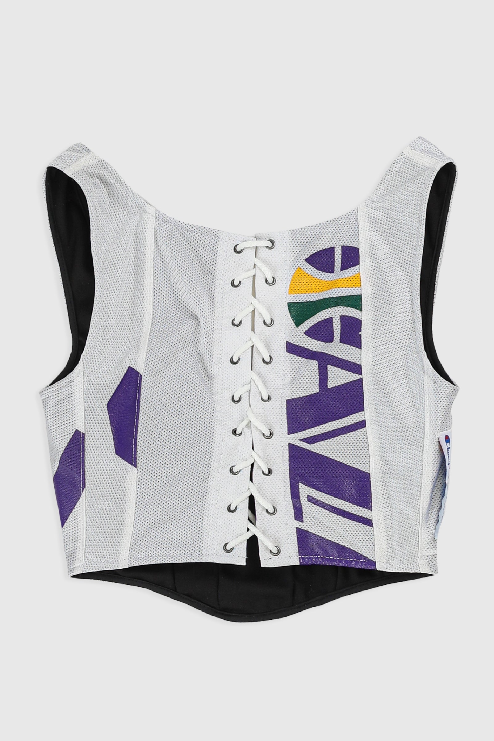 Rework Utah Jazz NBA Corset - XS-TOPS-NBA-Frankie Collective Rare Vintage Streetwear Reworks