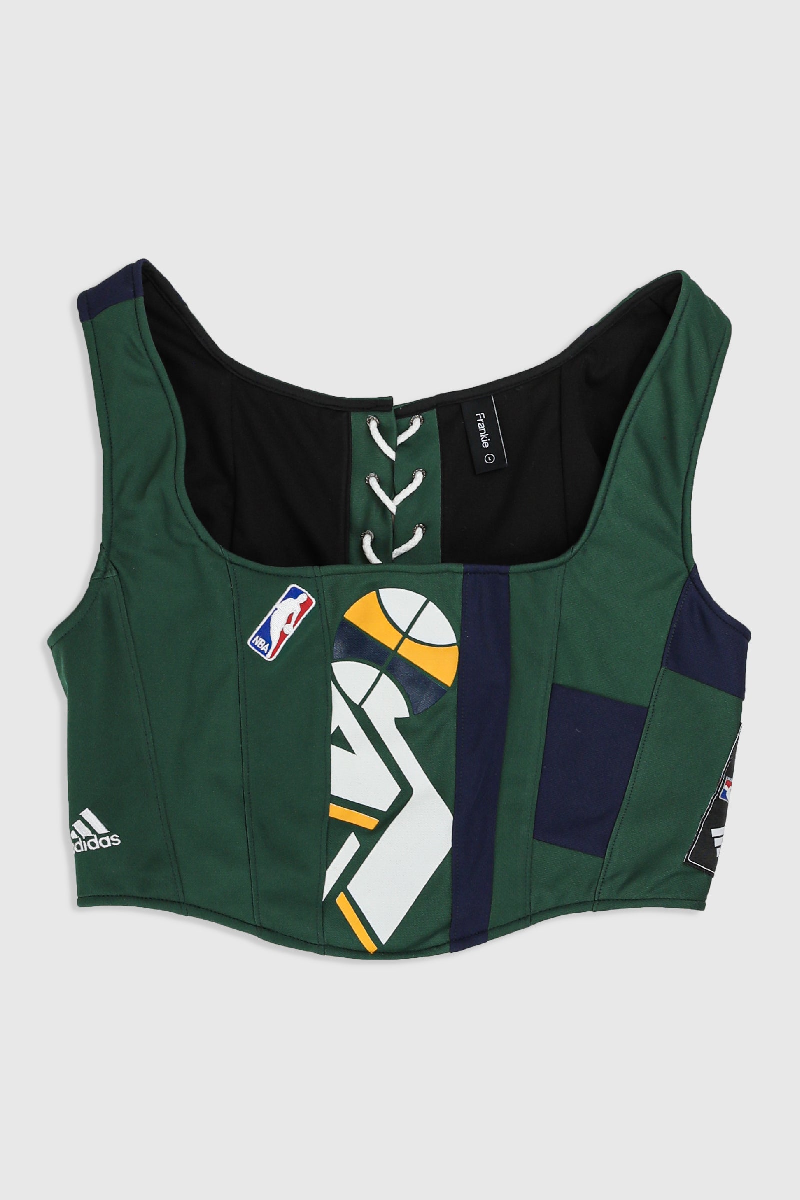Rework Utah Jazz NBA Jersey Corset - L-TOPS-NBA-Frankie Collective Rare Vintage Streetwear Reworks