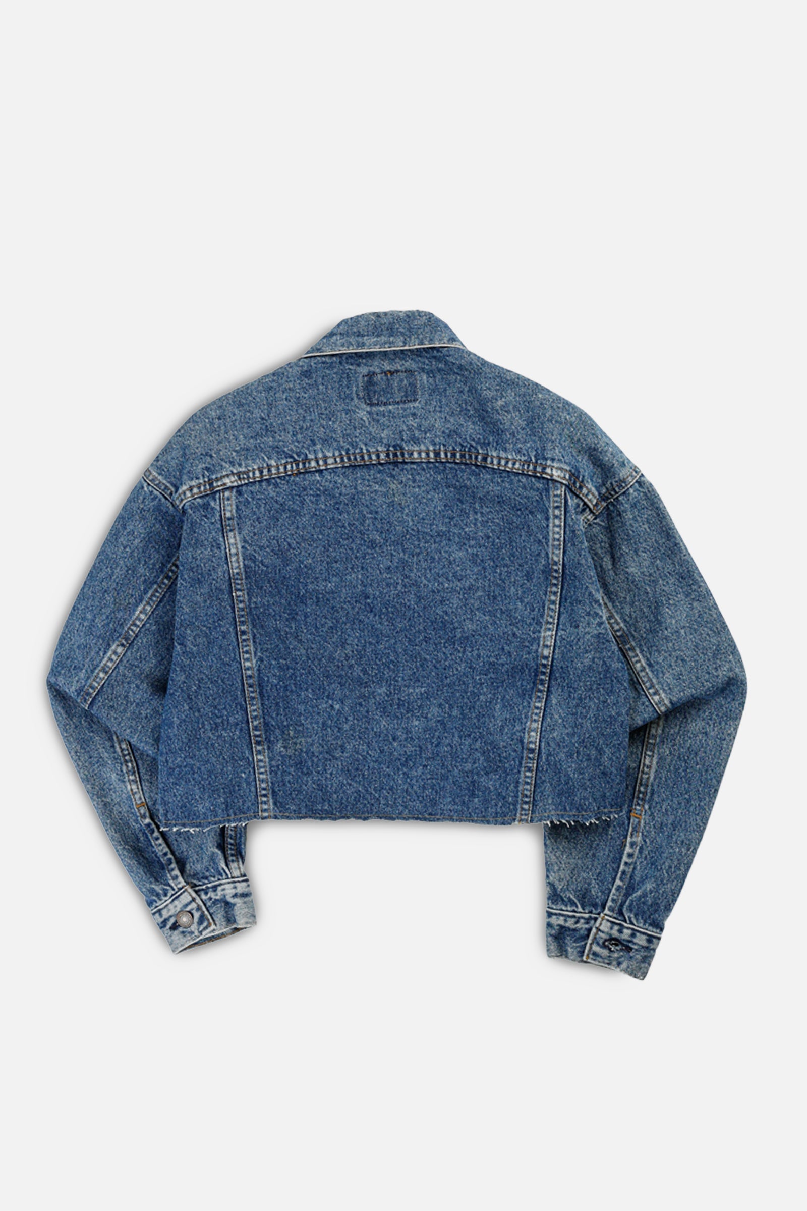 Rework Vintage Levi's USA Crop Denim Jacket - S-JACKETS-Levis-S-Frankie Collective Rare Vintage Streetwear Reworks