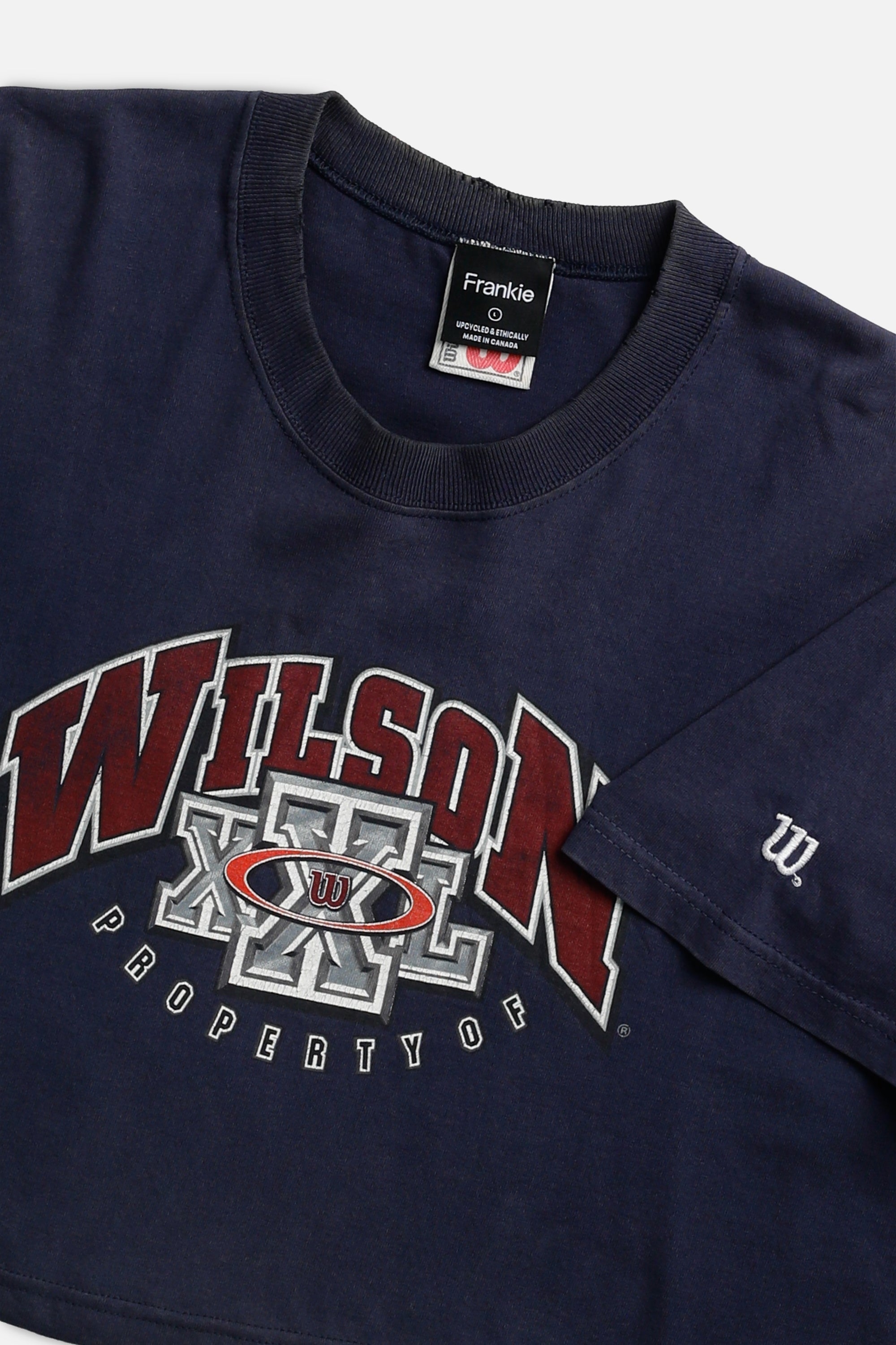 Rework Wilson Crop Tee - L-TOPS-Wilson-L-Frankie Collective Rare Vintage Streetwear Reworks