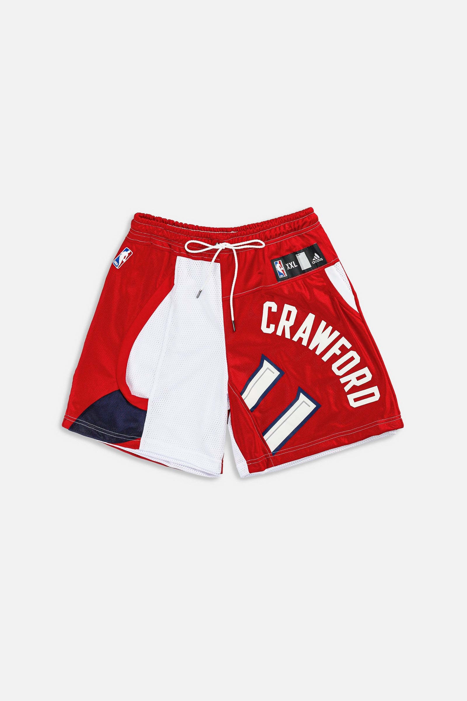 Unisex Rework Atlanta Hawks NBA Jersey Shorts - L-BOTTOMS-NBA-Women's L - Men's M-Frankie Collective Rare Vintage Streetwear Reworks