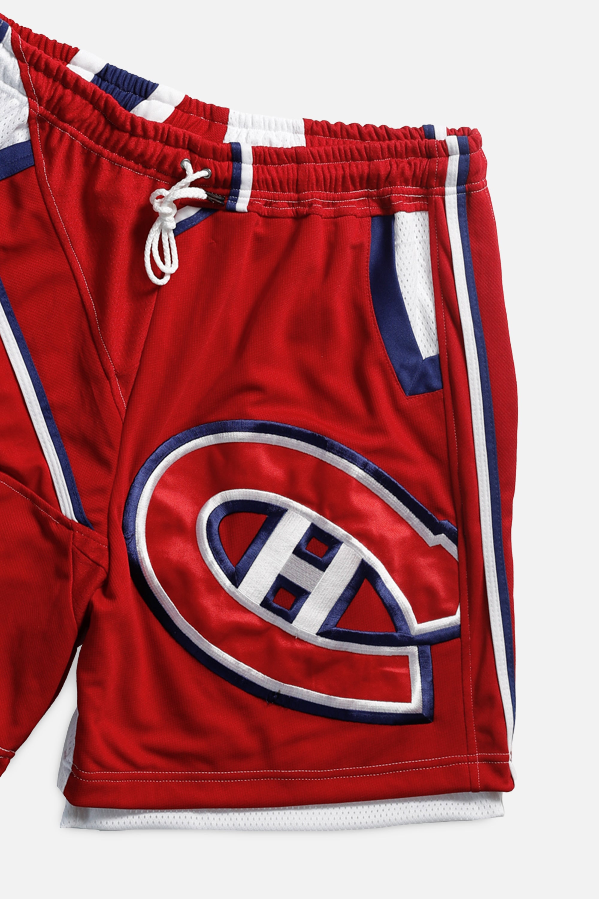 Unisex Rework Montreal Canadiens NHL Jersey Shorts - L-BOTTOMS-NHL-Women's L - Men's M-Frankie Collective Rare Vintage Streetwear Reworks