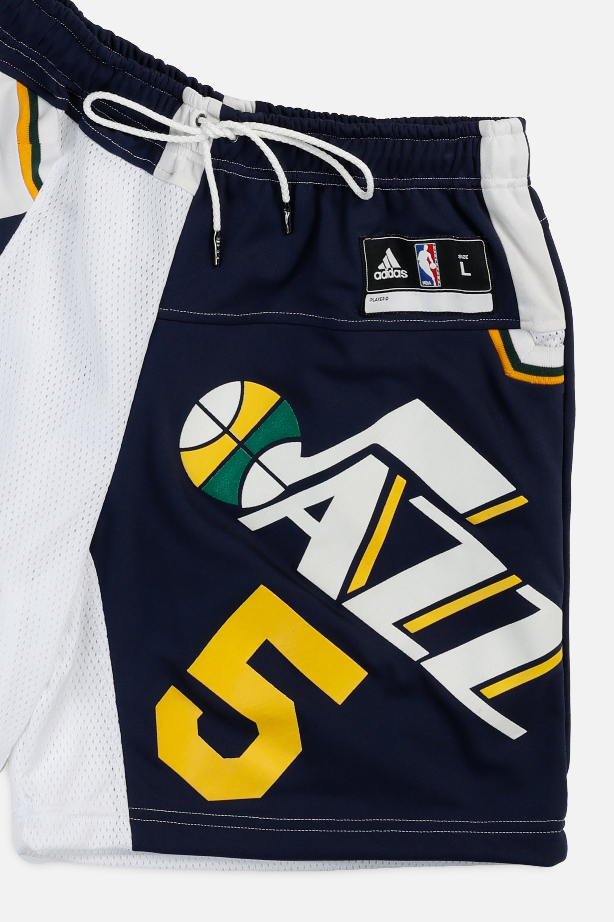 Unisex Rework Utah Jazz NBA Jersey Shorts - L-BOTTOMS-NBA-Women's L - Men's M-Frankie Collective Rare Vintage Streetwear Reworks