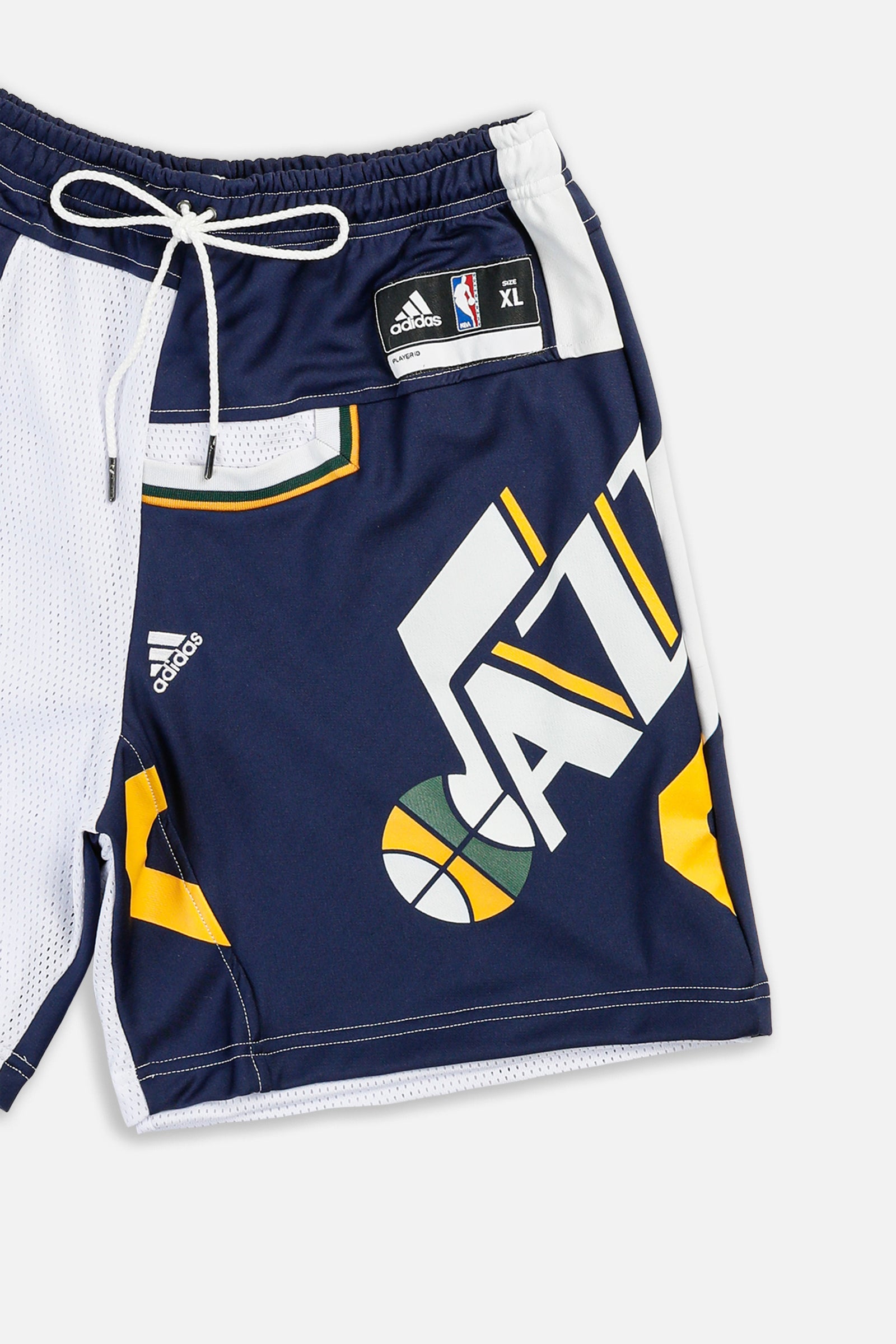 Unisex Rework Utah Jazz NBA Jersey Shorts - M-BOTTOMS-NBA-Women's M - Men's S-Frankie Collective Rare Vintage Streetwear Reworks
