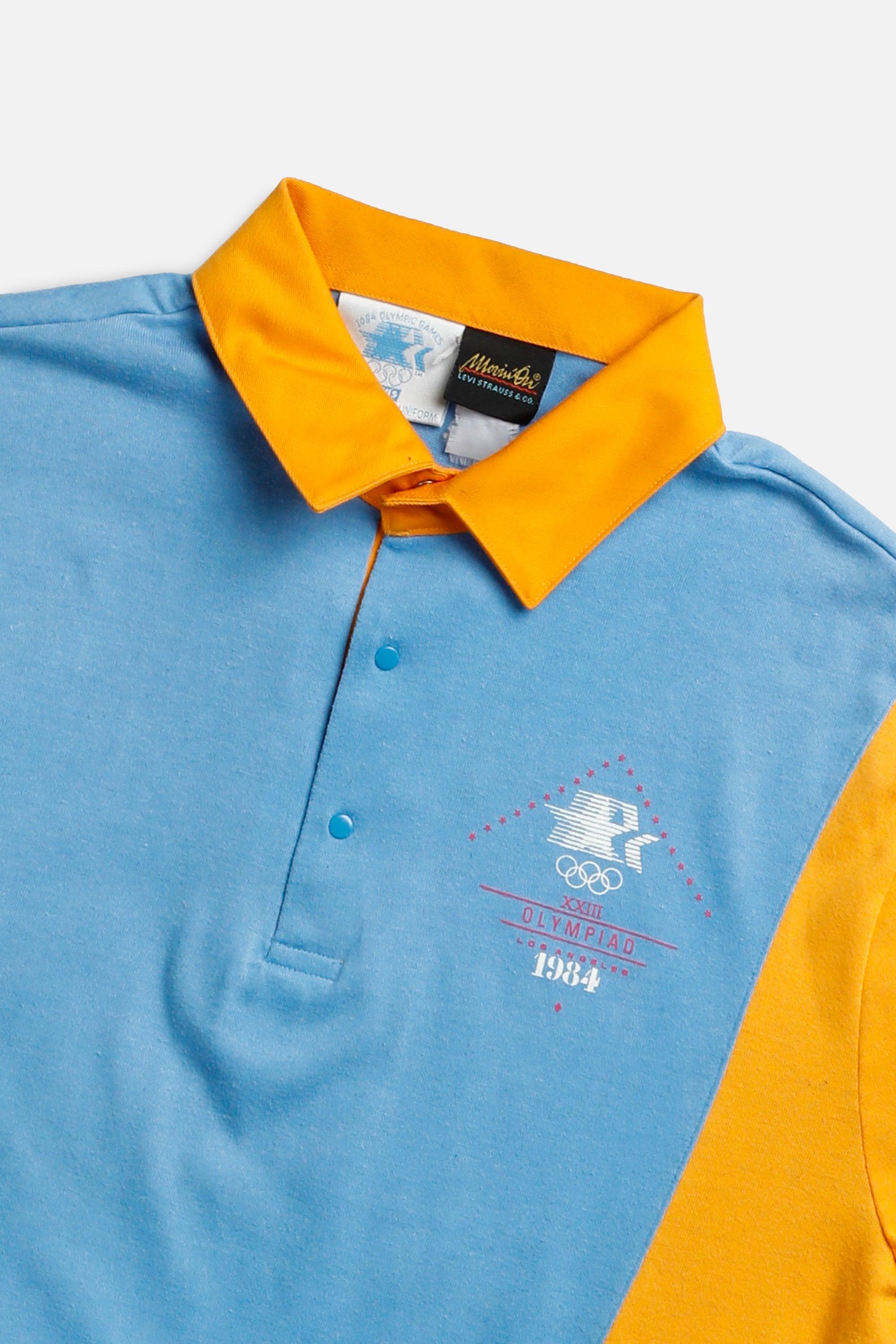 Vintage Olympics 1984 Collared Tee - S-TOPS-S-Frankie Collective Rare Vintage Streetwear Reworks