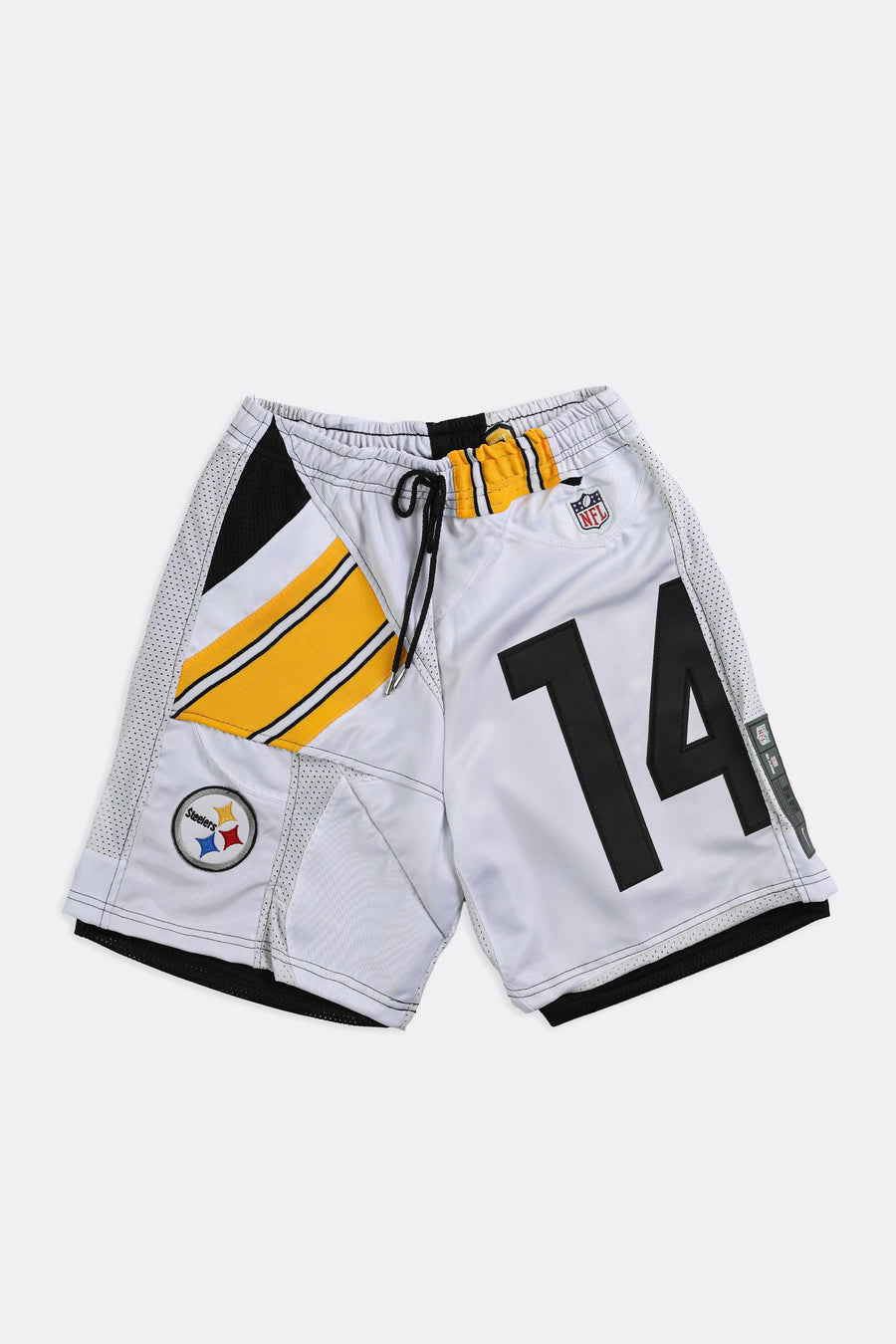 Unisex Rework Steelers NFL Jersey Shorts - Women-S, Men-XS