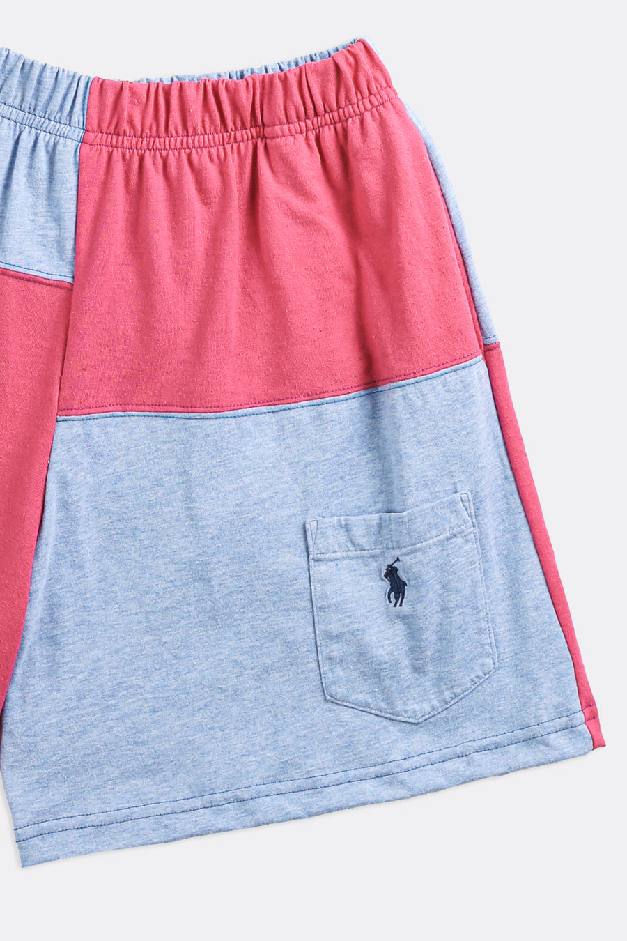 Unisex Rework Polo Patchwork Tee Shorts - Women's S, Men's XS