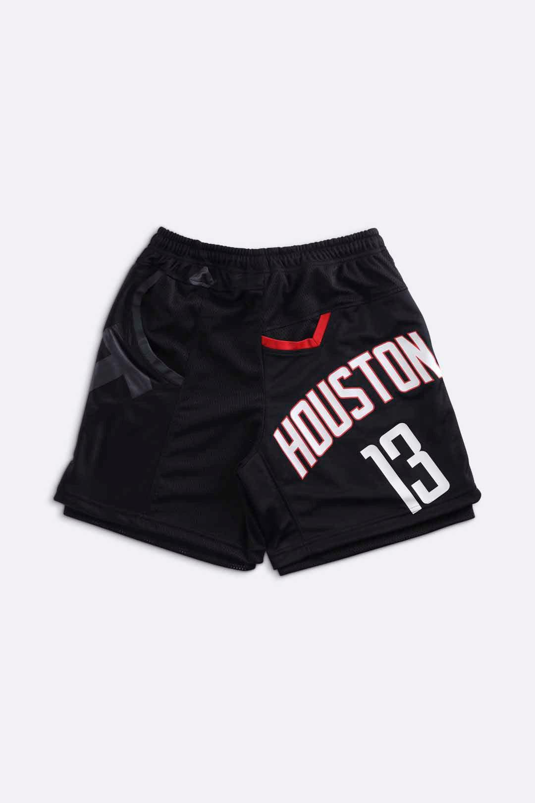 Rework Unisex Rockets NBA Jersey Shorts - Women-M, Men-S-BOTTOMS-NBA-Frankie Collective Rare Vintage Streetwear Reworks