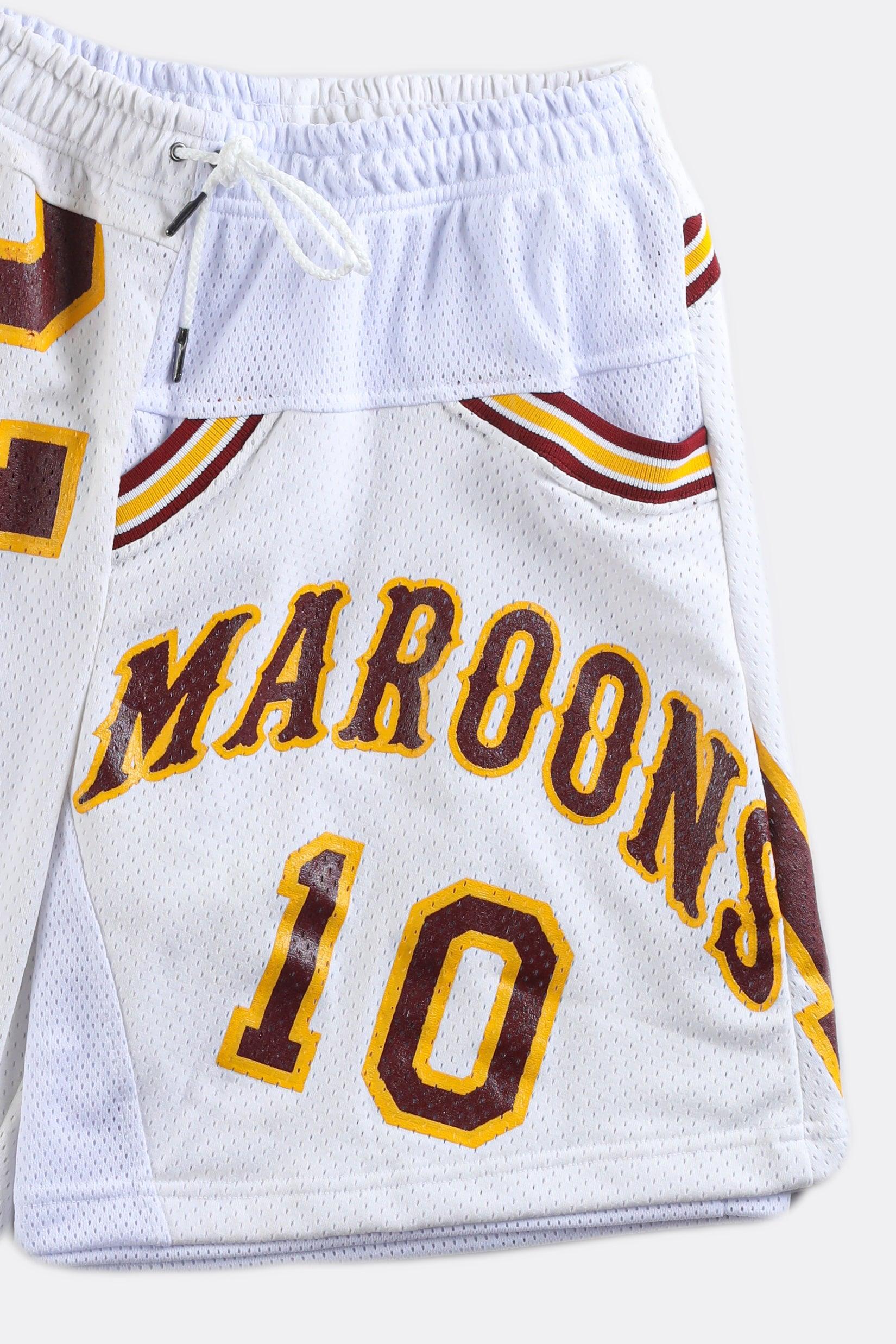 Unisex Rework Maroons Jersey Shorts - Women-M, Men-S-BOTTOMS-NFL-Frankie Collective Rare Vintage Streetwear Reworks