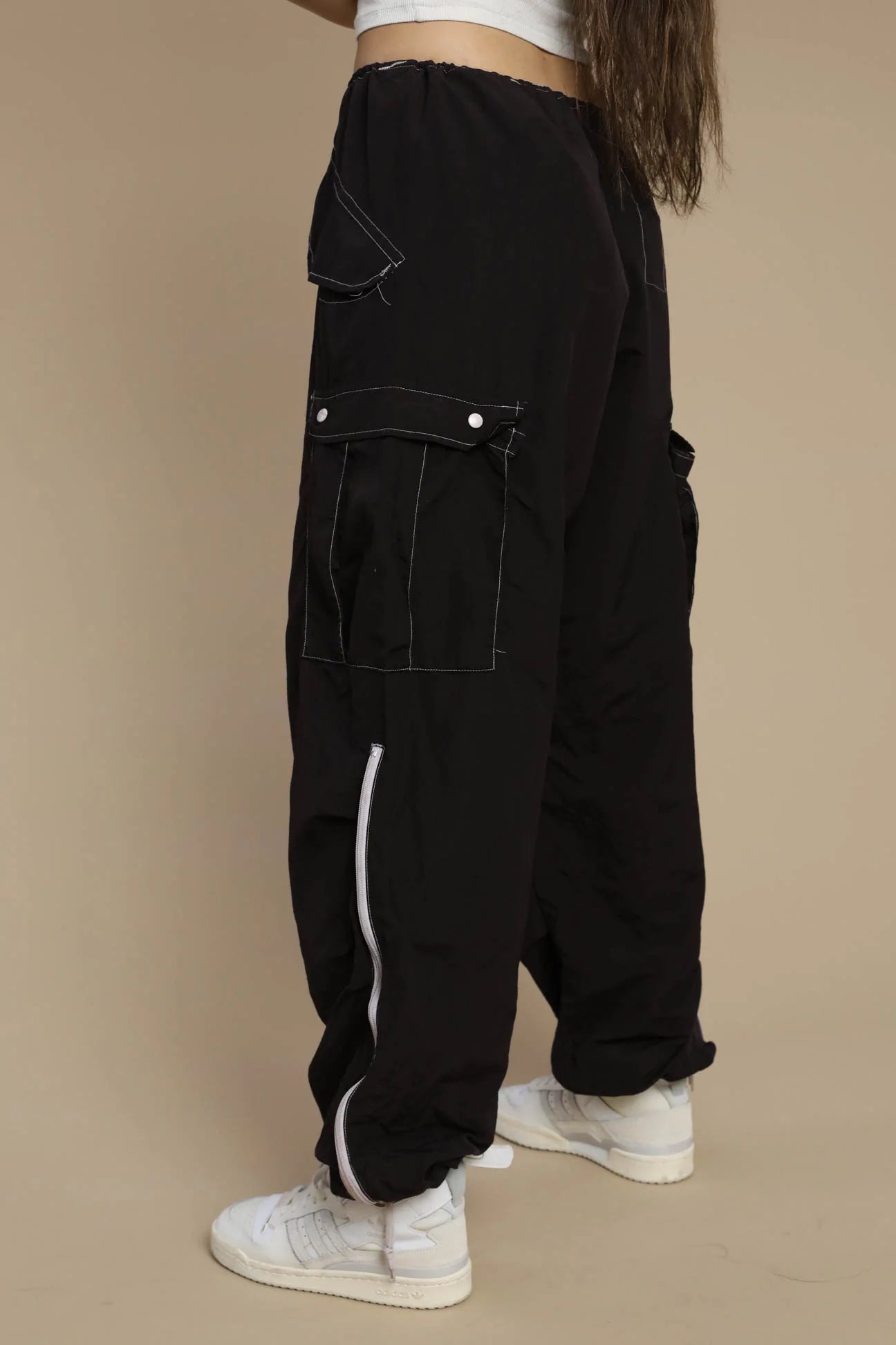 Vintage Rework Chocolate Parachute Pants-PANTS-Frankie Collective